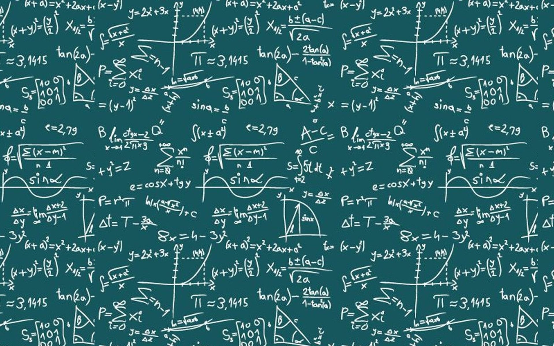 Formule matematiche, Trigonometria, Pi greco, Sfondo verde acqua, wallpaper 1920x1200