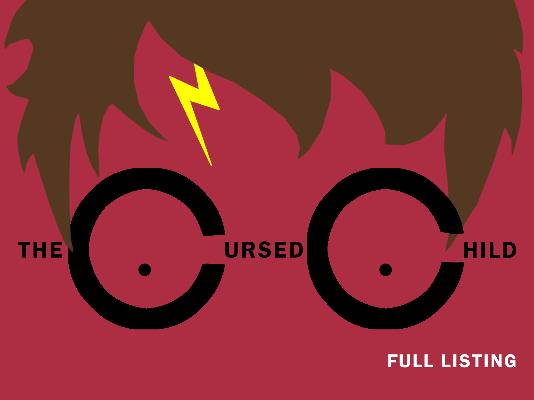 Harry Potter e la maledizione dell'erede, Harry Potter, Occhiali, Cicatrice a saetta, Poster minimalista, sfondo iPad