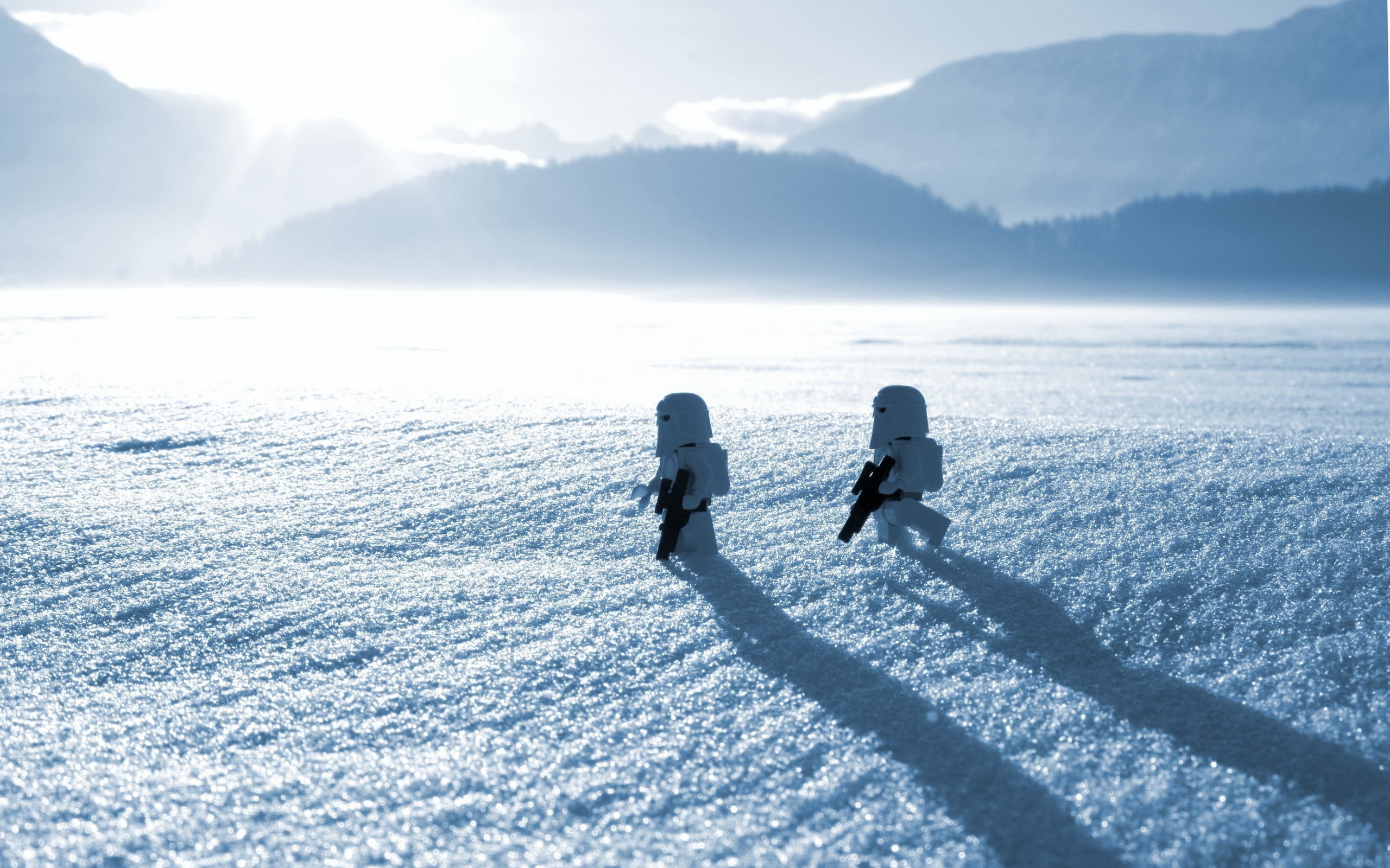 Stormtrooper, Star Wars, LEGO, Neve, Controluce, 2560x1600, immagine di sfondo