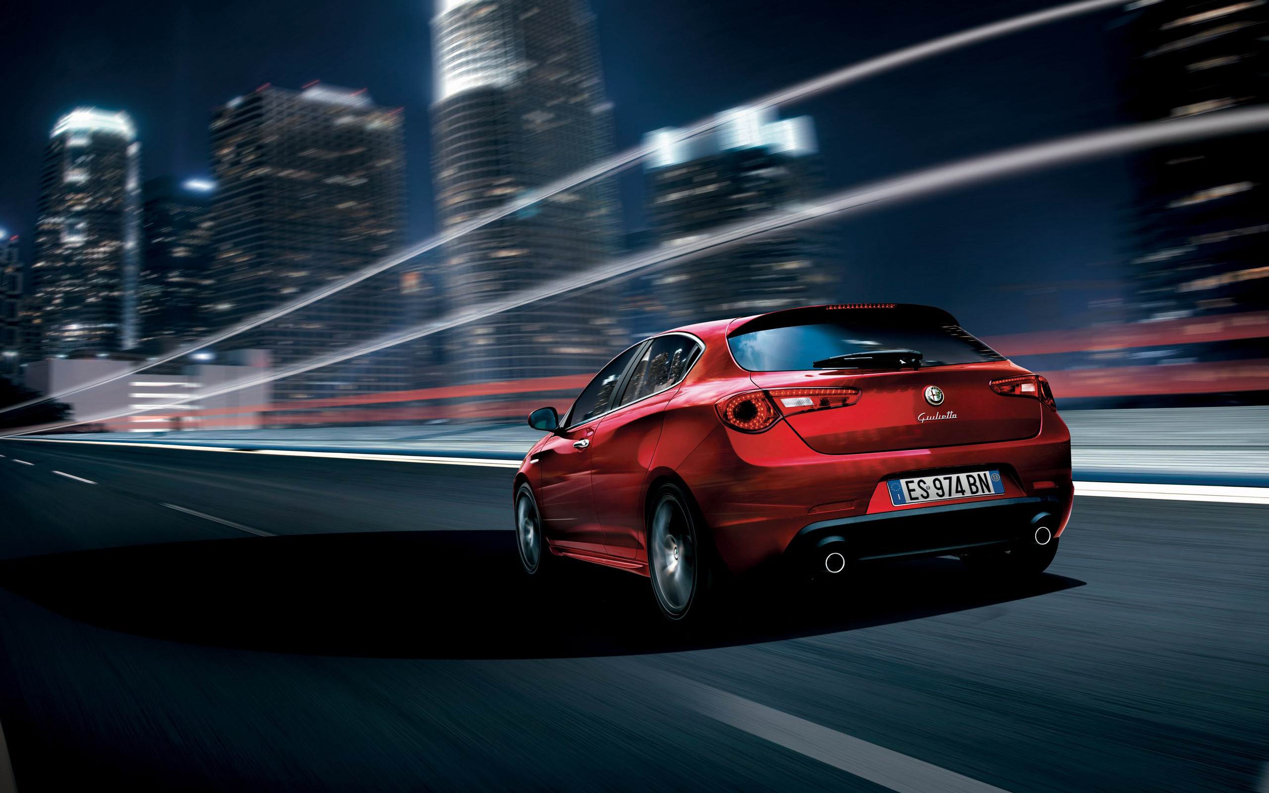 Alfa Romeo Giulietta (940), Rosso, Città, Notte, Mosso, 2560x1600, immagine di sfondo