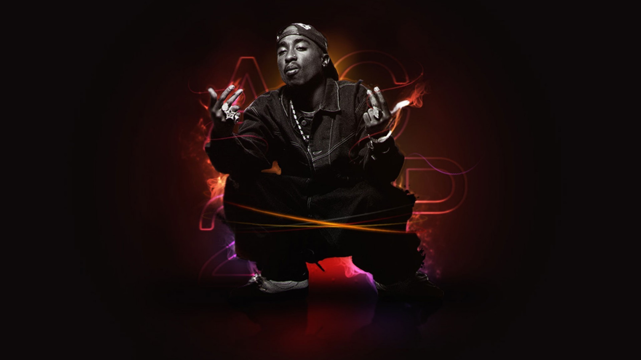 Tupac Shakur, 2Pac, Arte digitale, Sfondo scuro, Full HD, wallpaper desktop