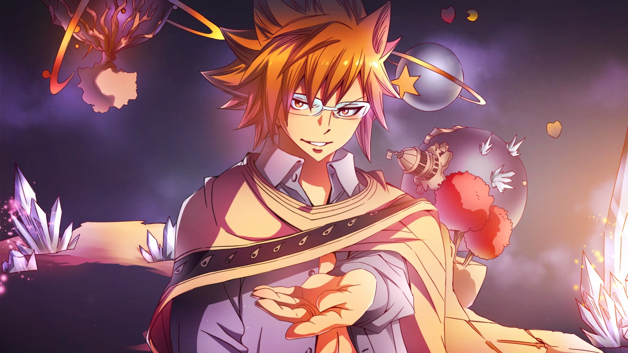 Loke, Fairy Tail, Spirito stellare, Colori vivaci, 16:9 Full HD, sfondo widescreen