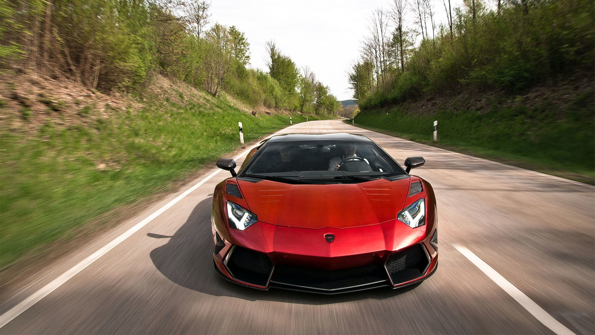 Lamborghini Aventador, Supercar, Rosso, Strada, Full HD, sfondo desktop
