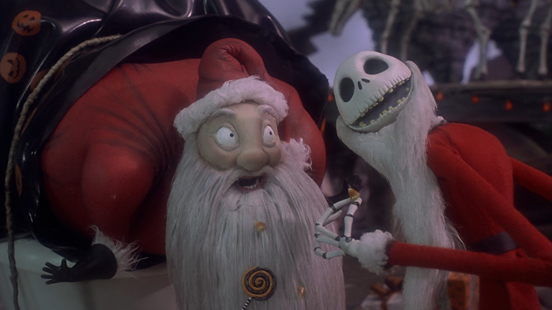 Jack Skeletron, Babbo Natale, Nightmare Before Christmas, Stop motion, sfondo Windows 11