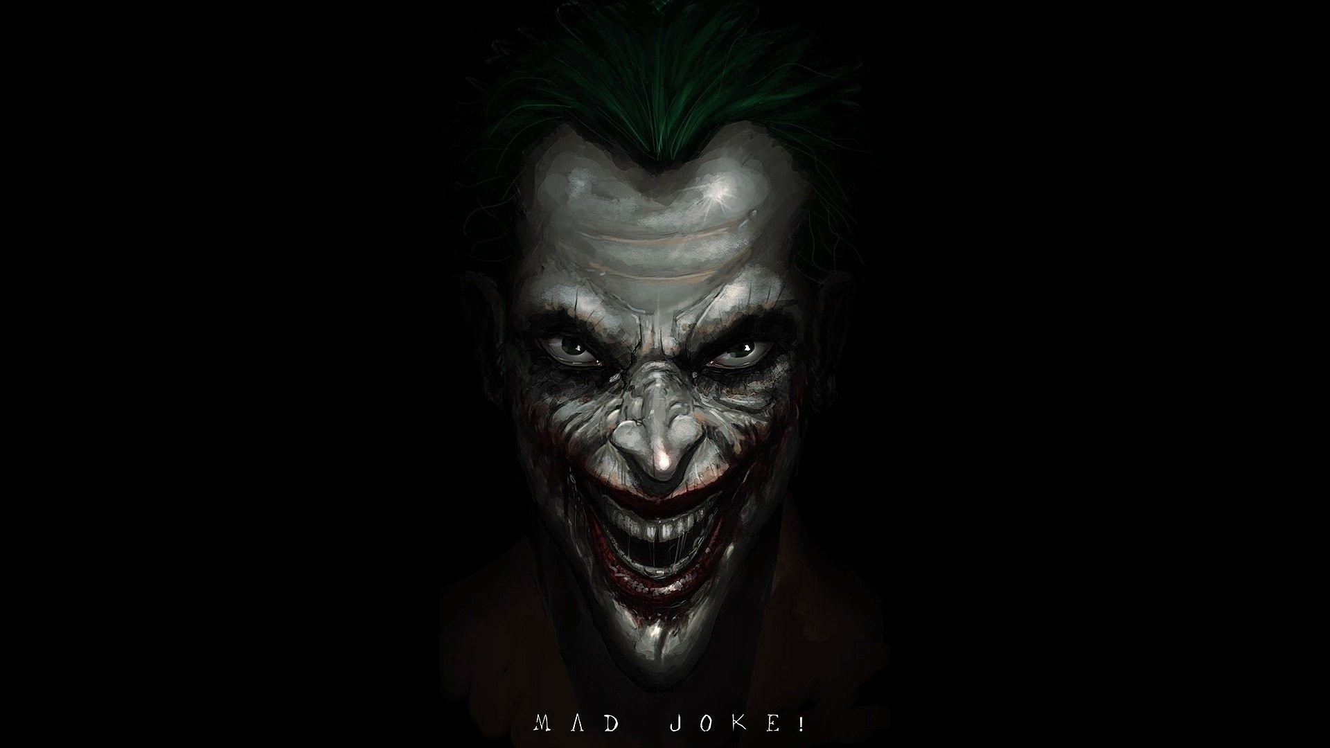 Joker, Mad Joker, Ghigno, Sfondo nero, Full HD, wallpaper desktop