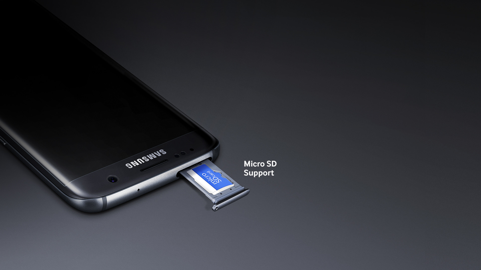 Samsung Galaxy S7 Edge, Slot microSD, Smartphone, Sfondo grigio, wallpaper per portatile
