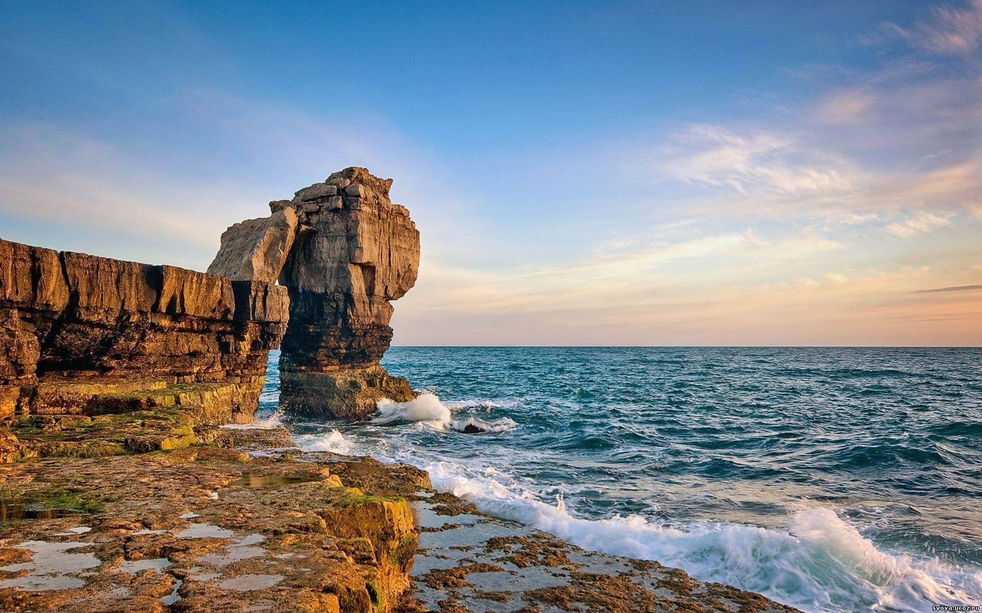 Pulpit Rock, Portland Bill, Dorset, Scogliera, Mare, 1920x1200, sfondo per PC
