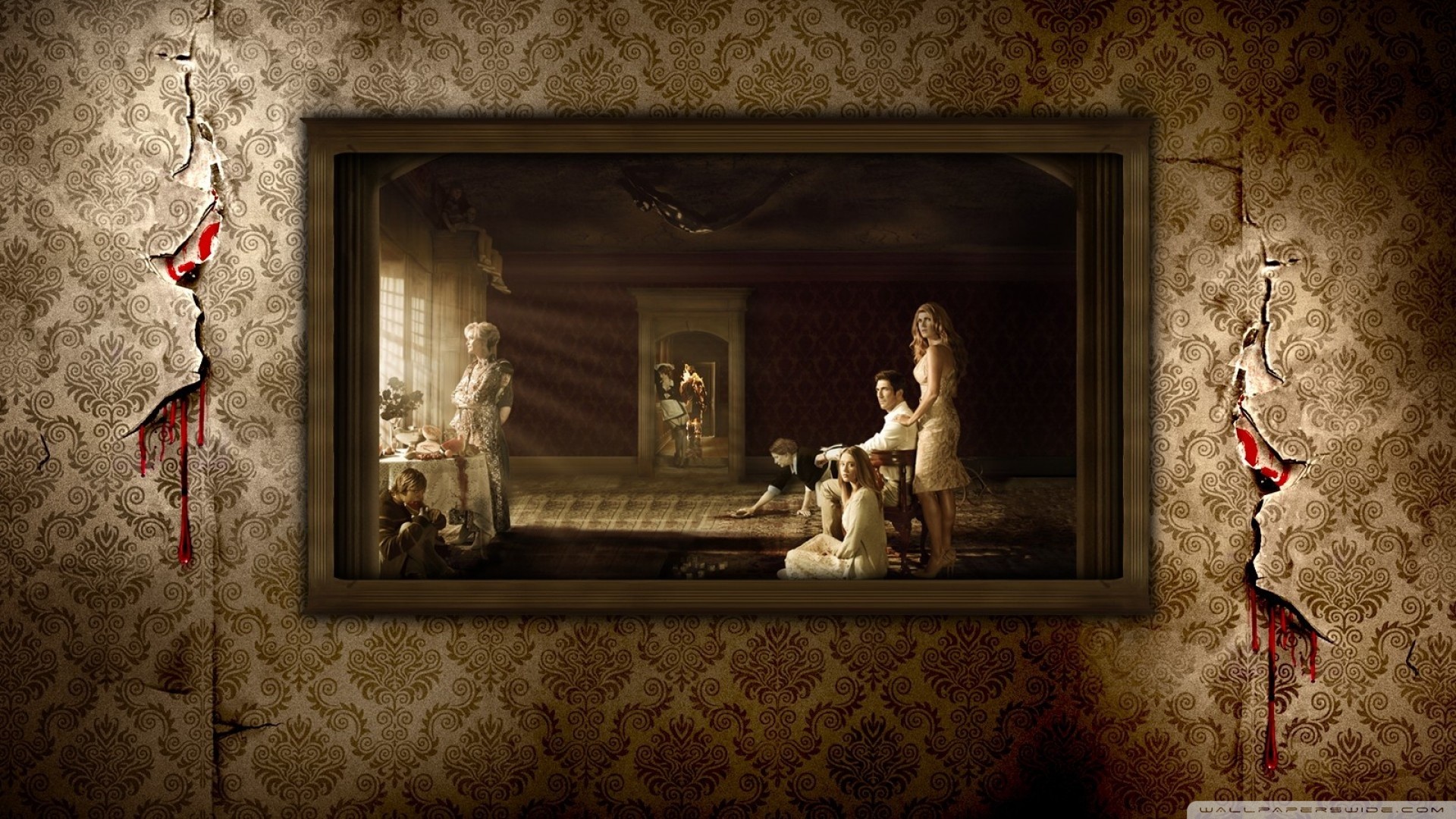 American Horror Story: Murder House, Cornice, Carta da parati, Sangue, Cast, sfondo 1080p