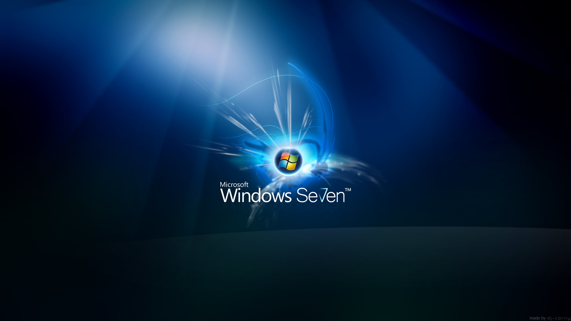 Windows 7, Windows Seven, Logo Windows, Blu scuro, Full HD 1080p, sfondo desktop