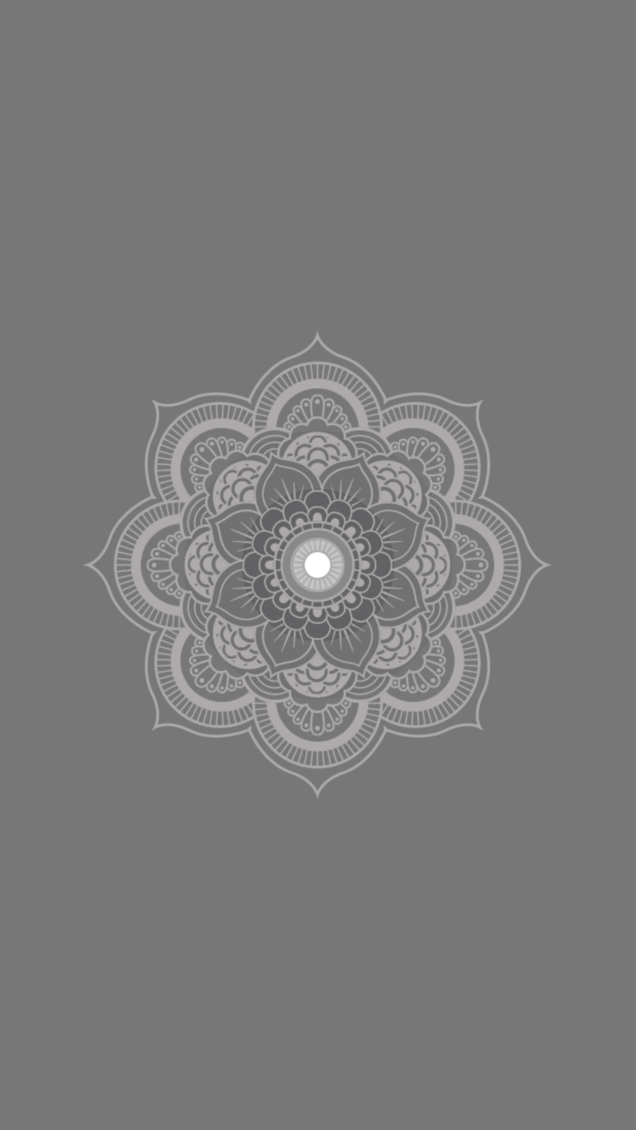 Mandala, Sfondo grigio, Minimalismo, Verticale, Full HD, schermata di blocco del cellulare