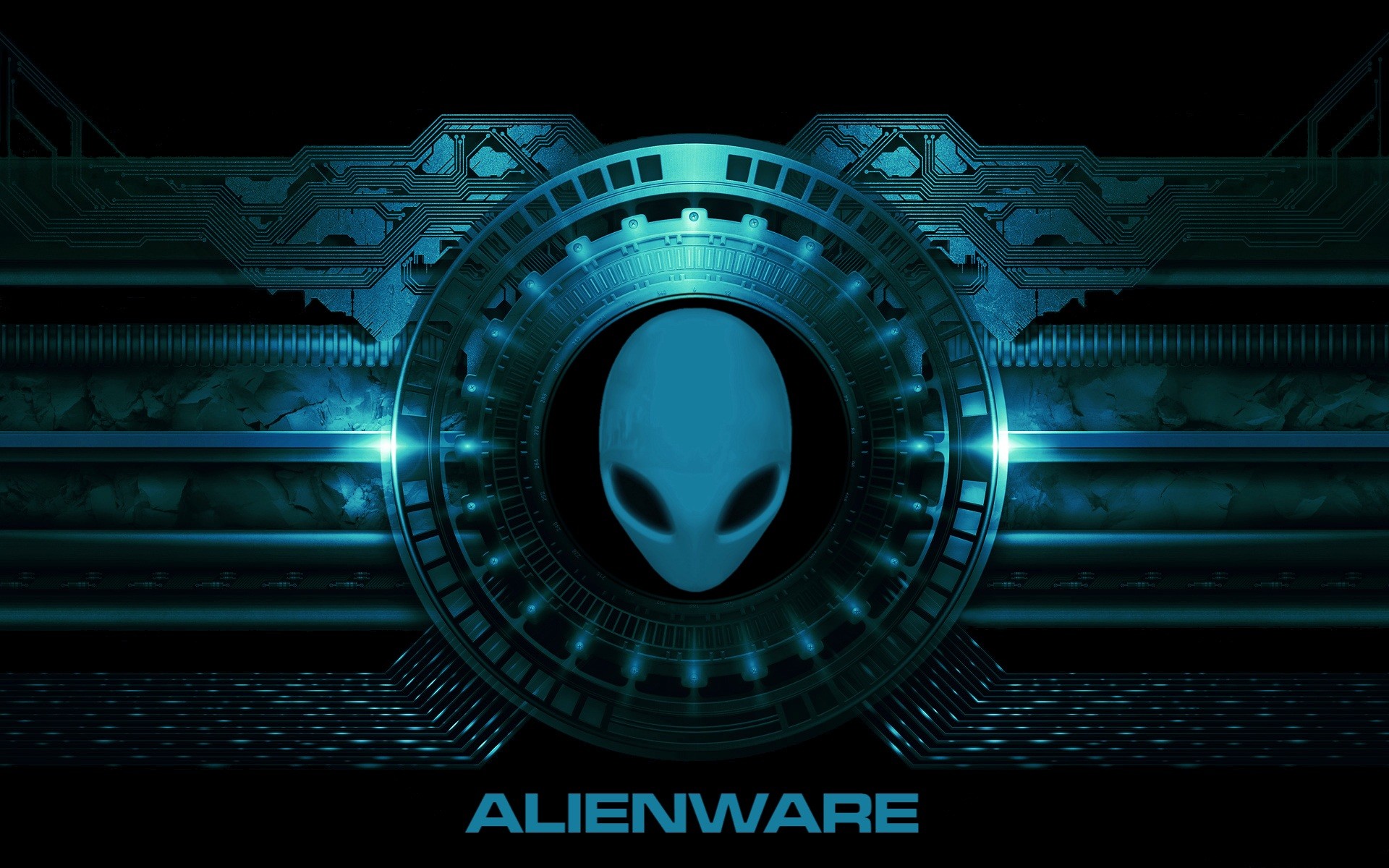 Alienware Desktop Background Blue Mechanical Circuit 1920x1200, Full HD, sfondo Windows 10