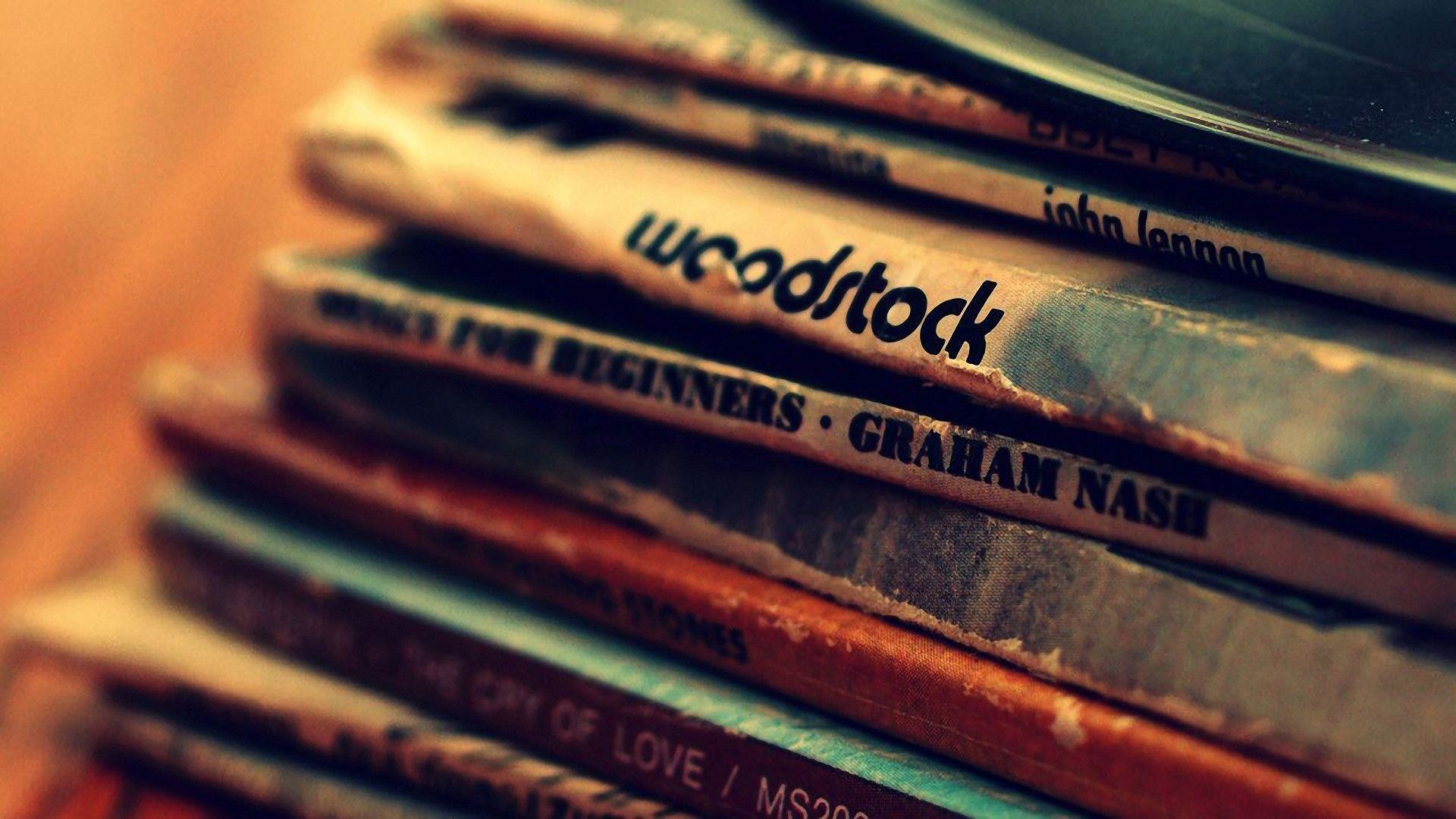 Woodstock, John Lennon, Graham Nash, Dischi in vinile, Vintage, Full HD 1080p, sfondo desktop