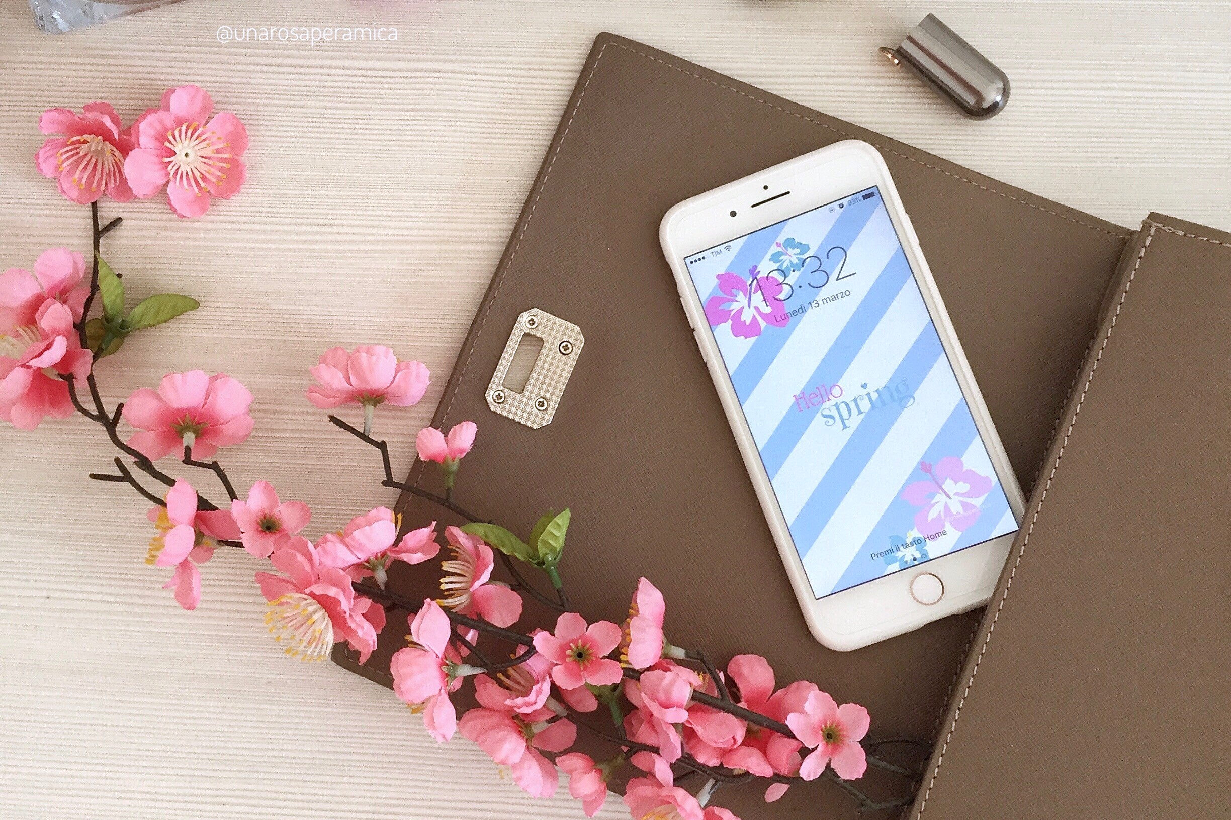 Smartphone, Fiori di pesco, Agenda, Flat lay, Full HD, sfondo per PC