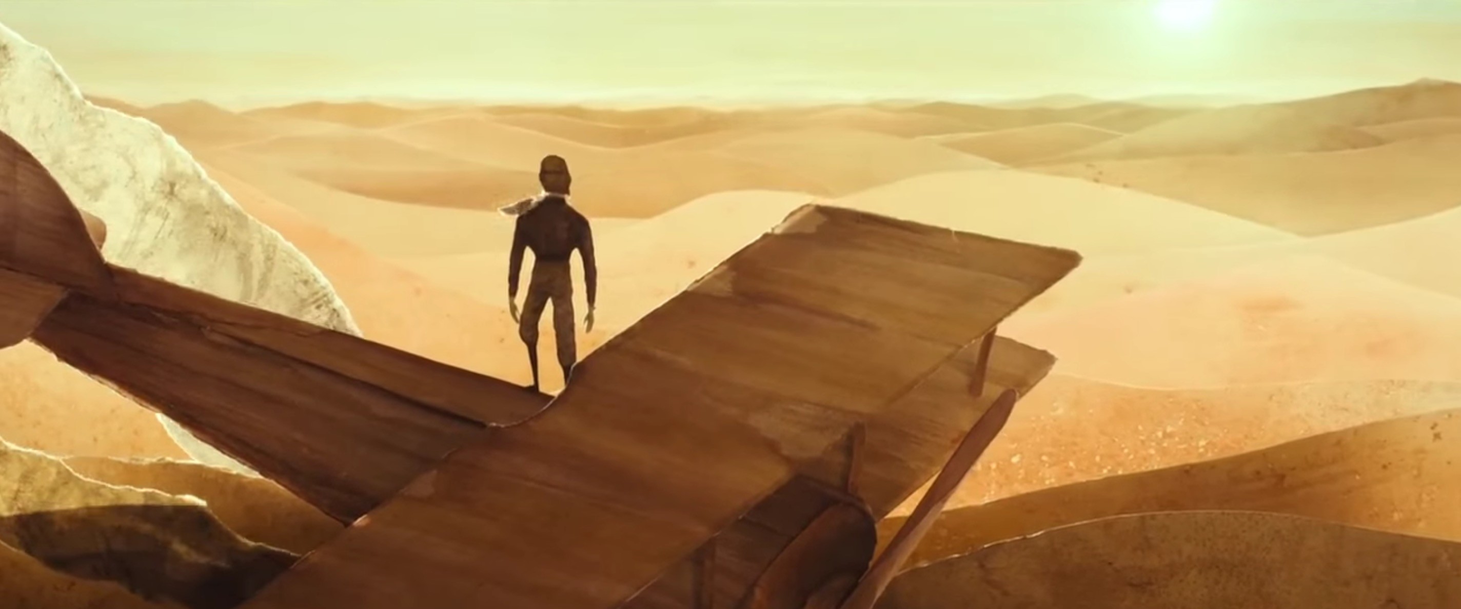 Il Piccolo Principe, Aviatore, Aereo schiantato, Deserto del Sahara, Dune, Tramonto, immagine di sfondo