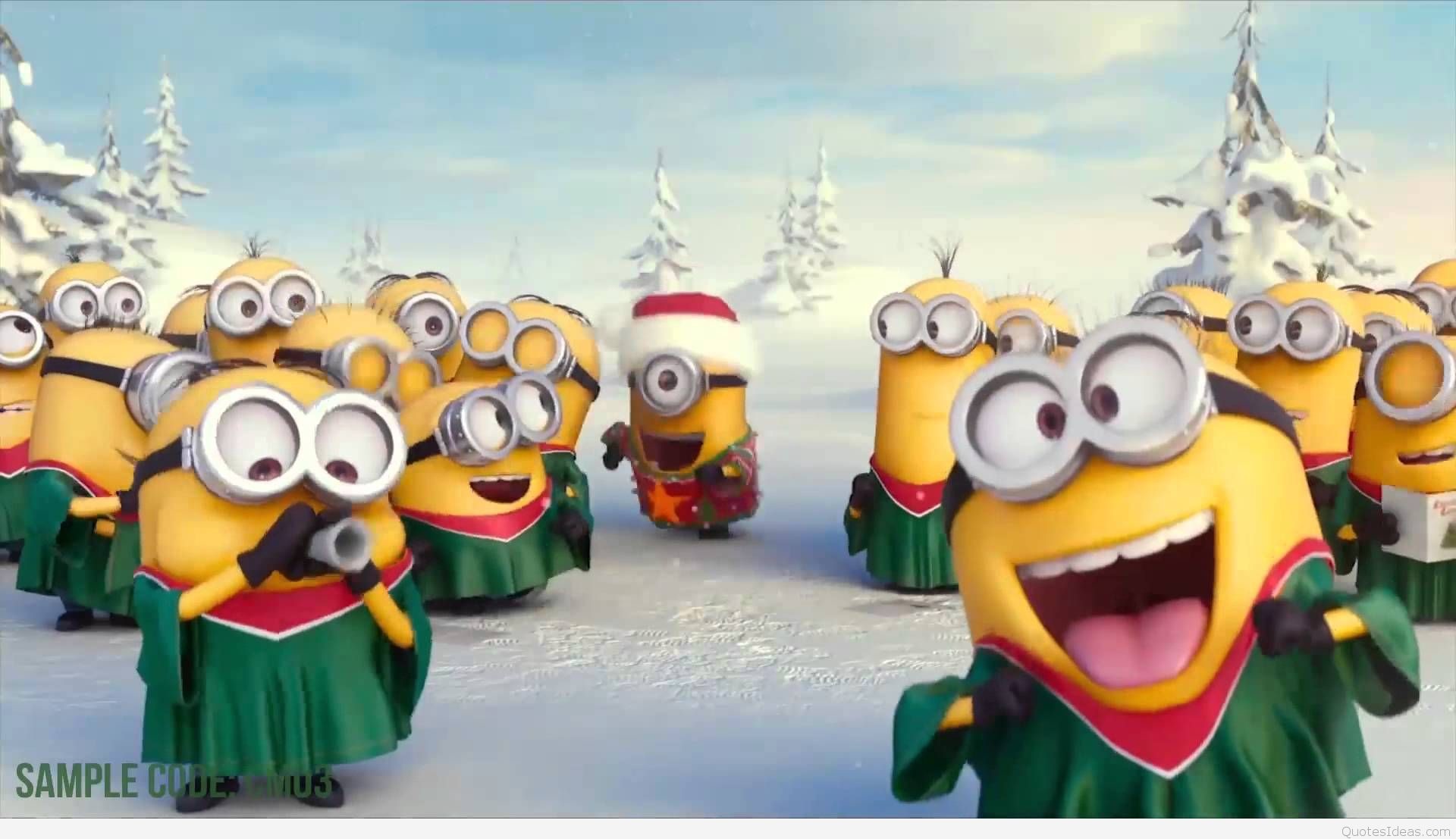 Minions, Cattivissimo me, Neve, Natale, Full HD, sfondo per PC
