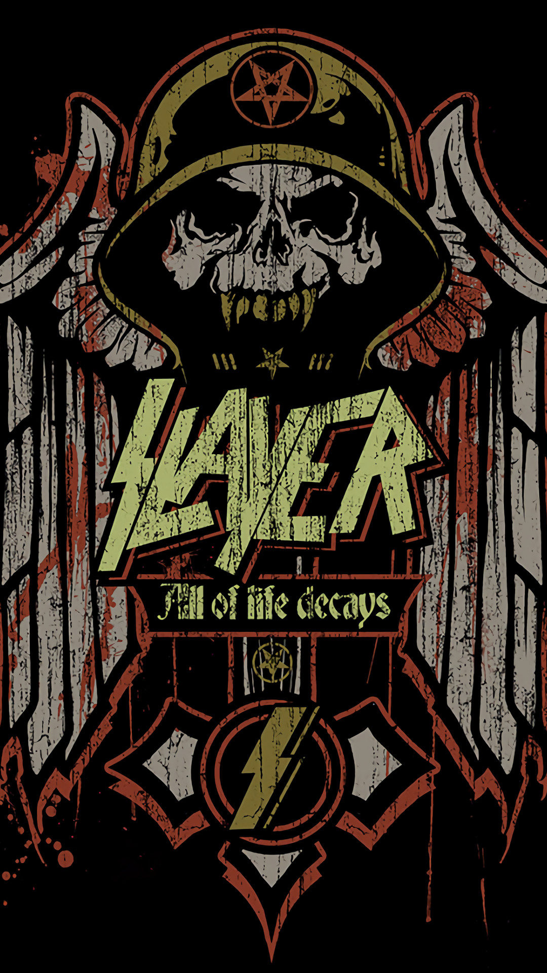 Slayer, All of Life Decays, Teschio, Thrash metal, Full HD, sfondo verticale per cellulare