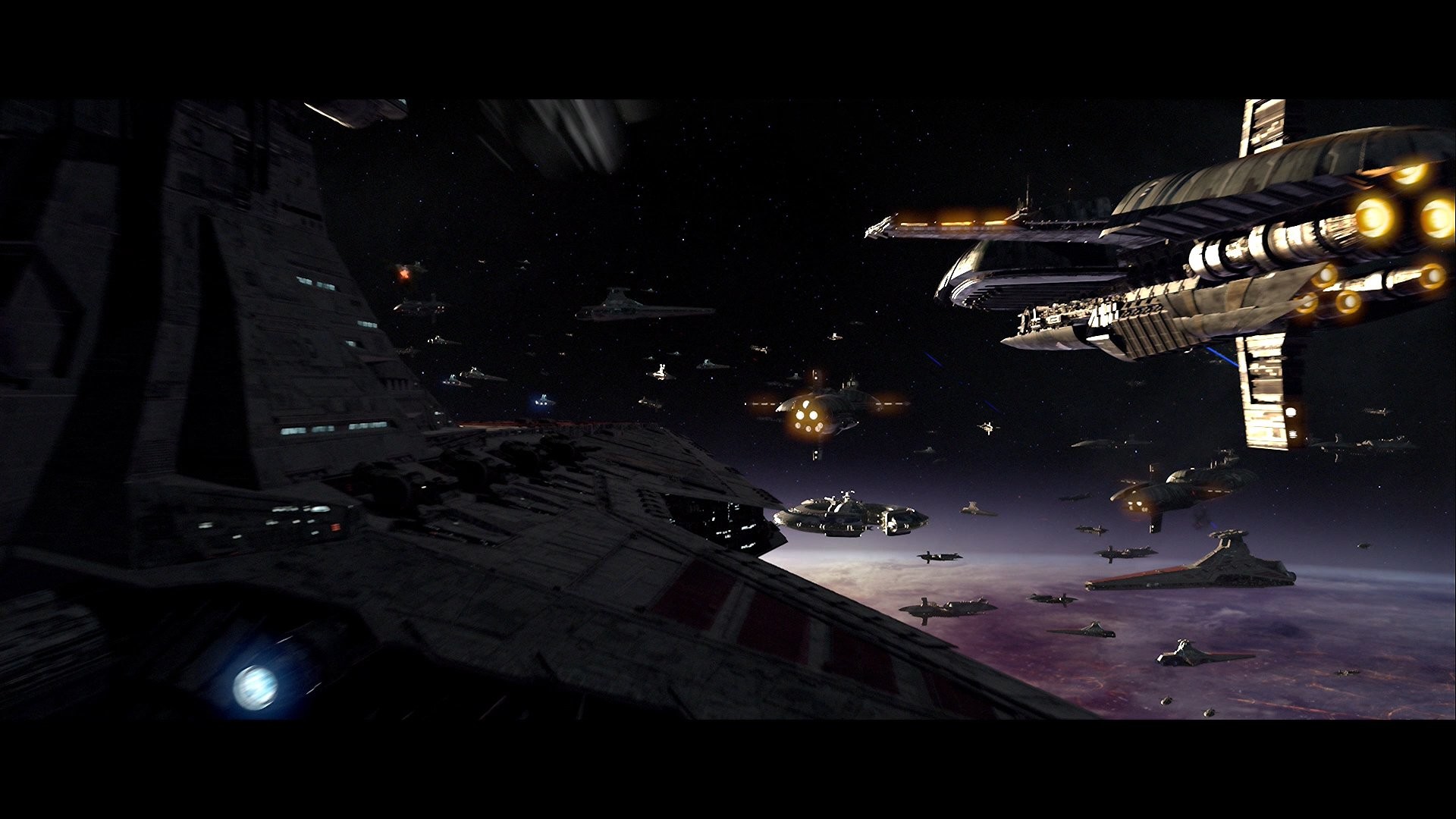 Star Destroyer, Battaglia spaziale, Star Wars, Astronavi, 1920x1080, immagine di sfondo