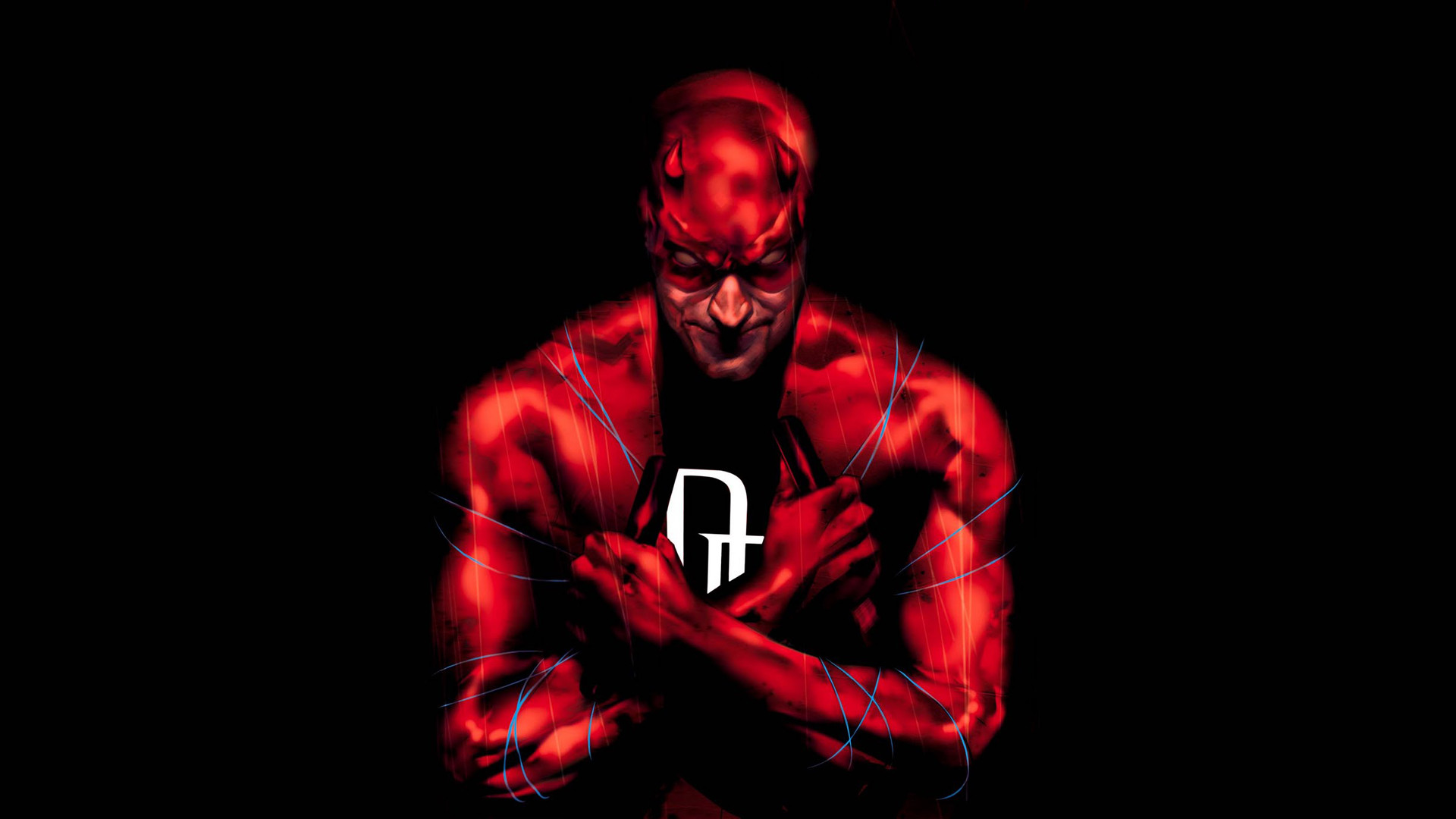 Daredevil, Fumetto, Rosso, Sfondo nero, Full HD, wallpaper desktop