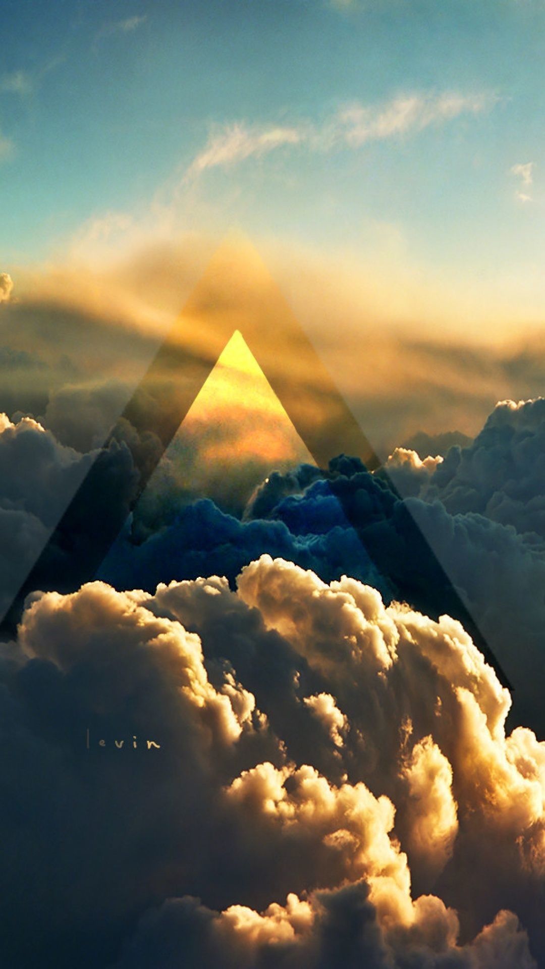 Triangolo, Nuvole, Hipster, Tramonto, sfondo iPhone 6