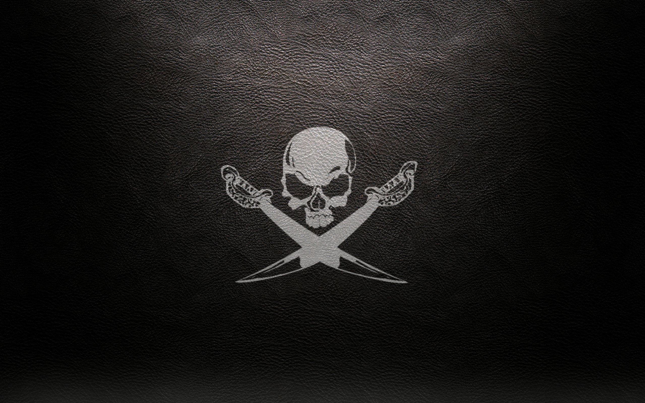 Teschio, Sciabole incrociate, Simbolo pirata, Sfondo nero, Full HD, wallpaper per PC