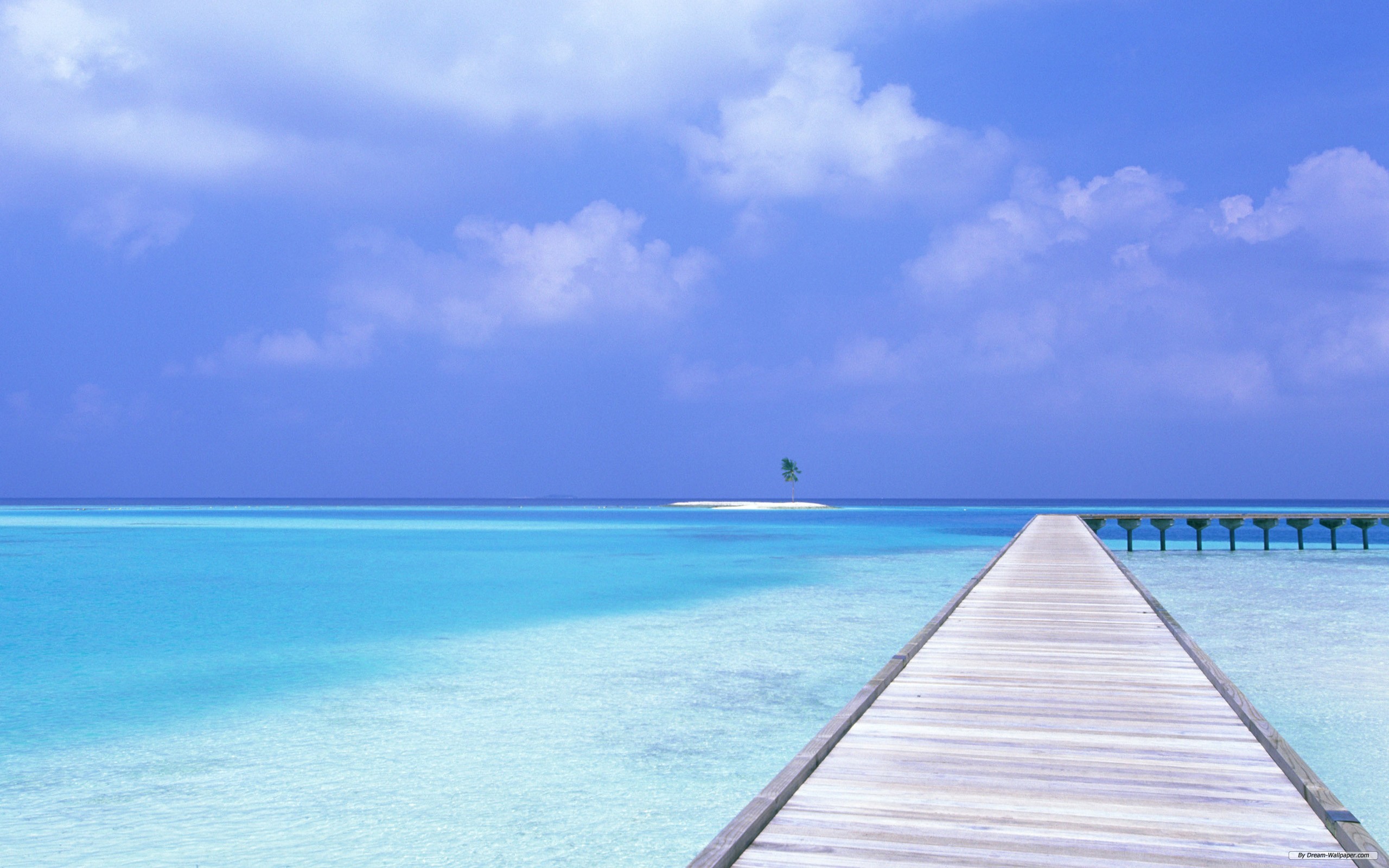 Molo, Mare turchese, Cielo azzurro, Tropicale, 2K, sfondo Windows 11
