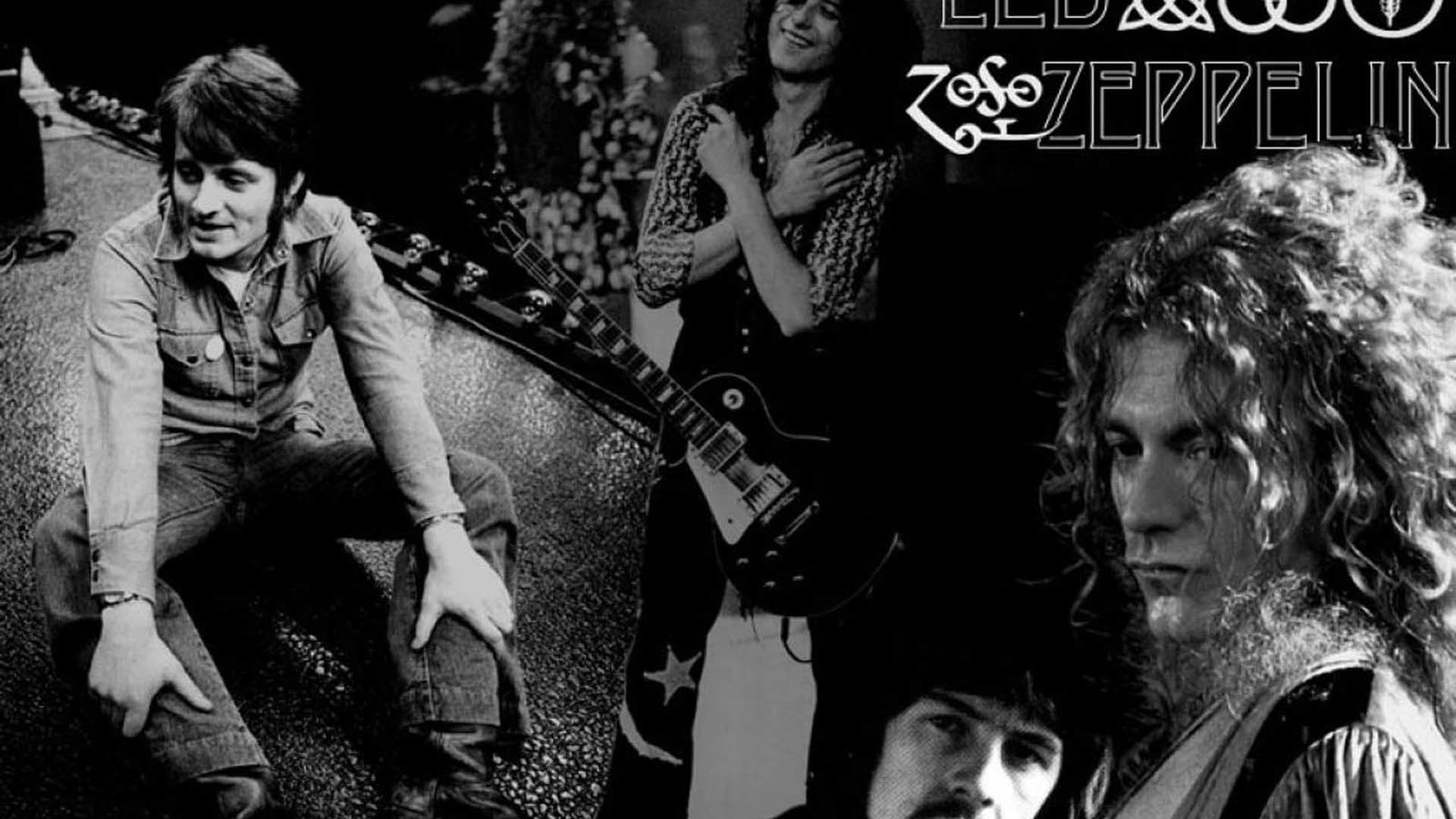 Led Zeppelin, Robert Plant, Jimmy Page, Collage, Bianco e nero, Full HD 1080p, sfondo desktop