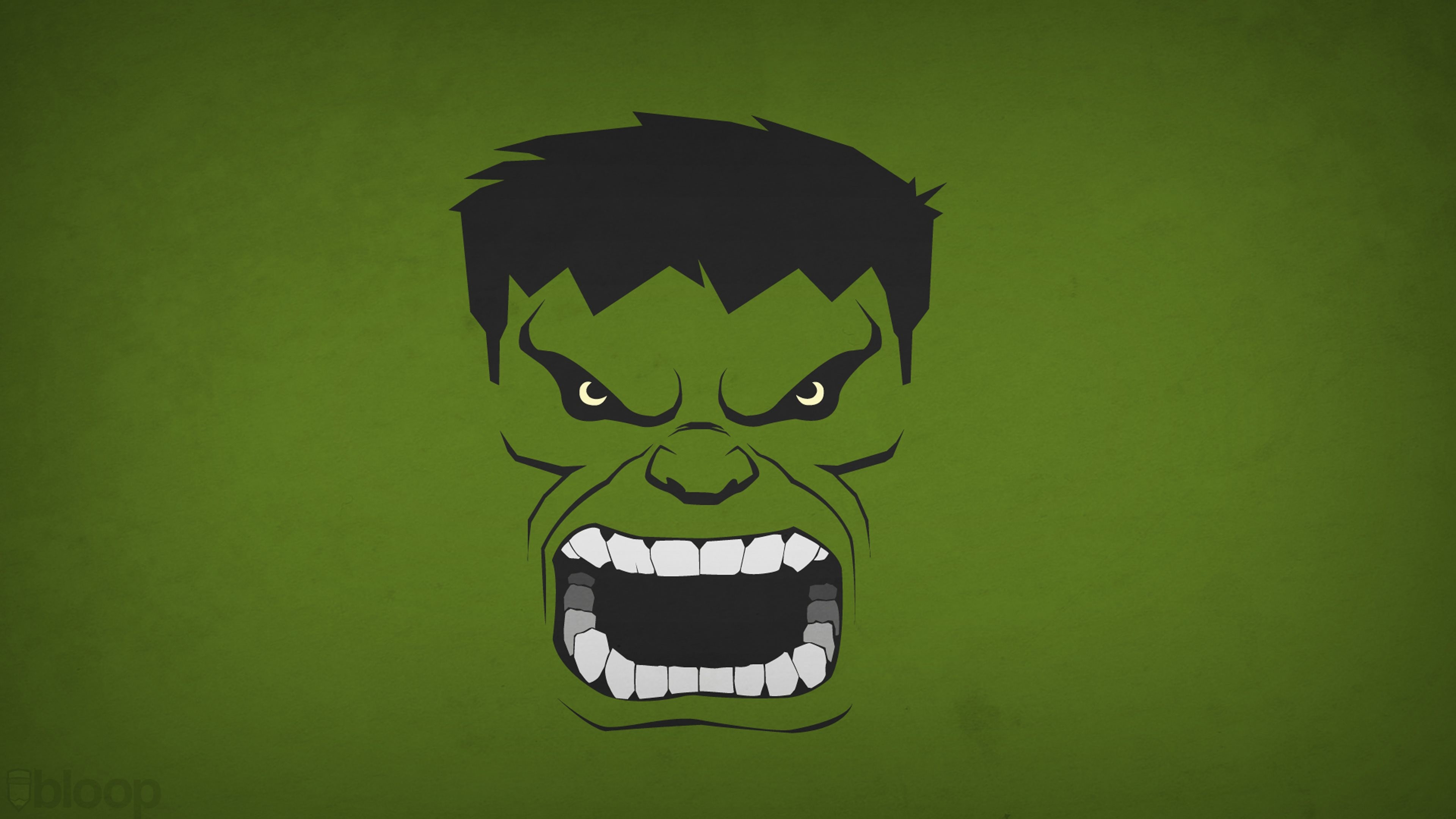 Hulk, Marvel, Volto, Verde, 3840x2160, sfondo per PC