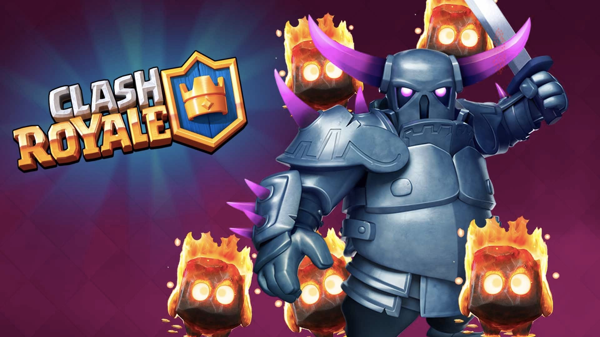 Clash Royale, P.E.K.K.A, Logo, Lava Pups, 1920x1080, immagine di sfondo