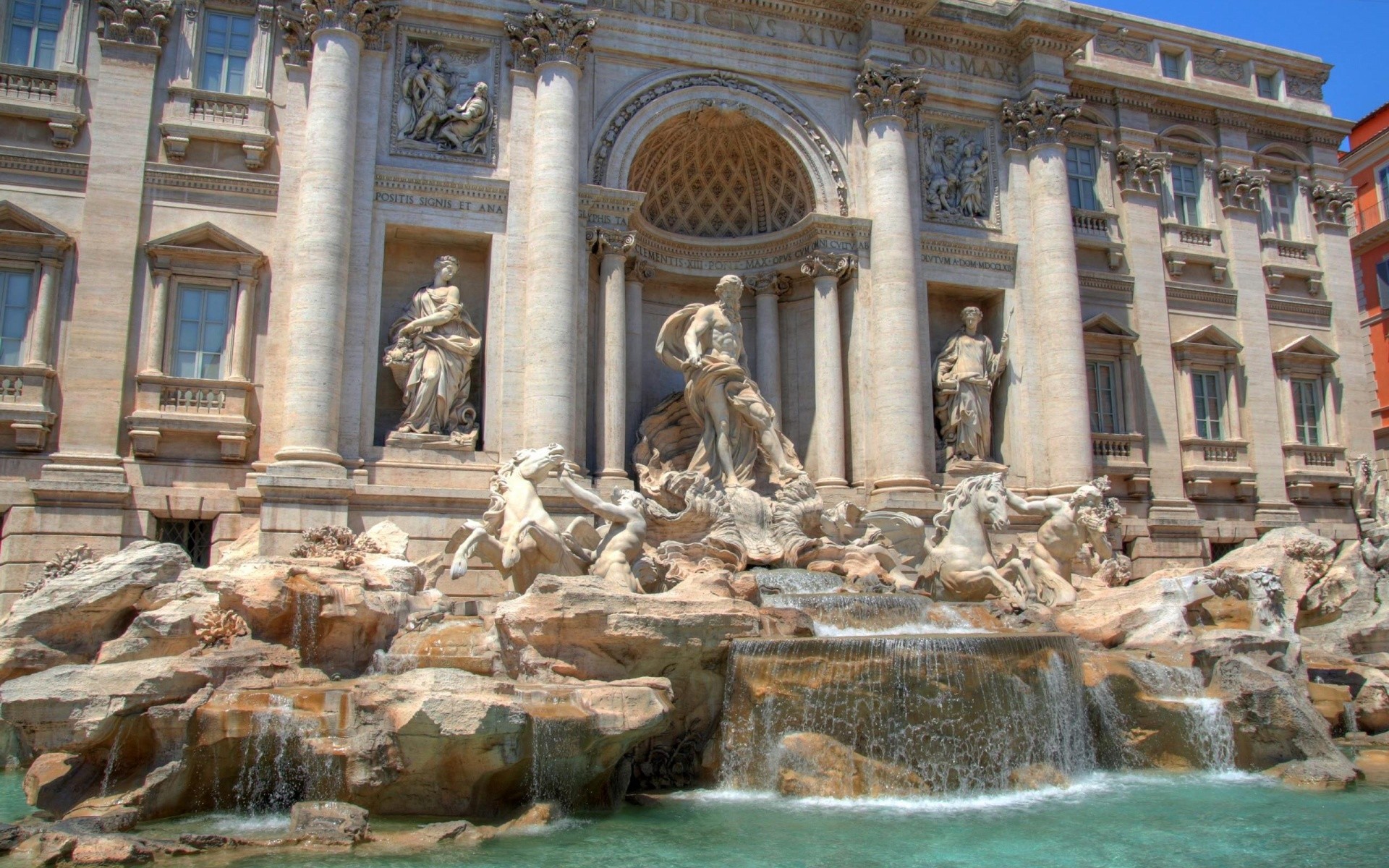 Fontana di Trevi, Roma, Statue, Barocco, 1920x1200, sfondo per PC