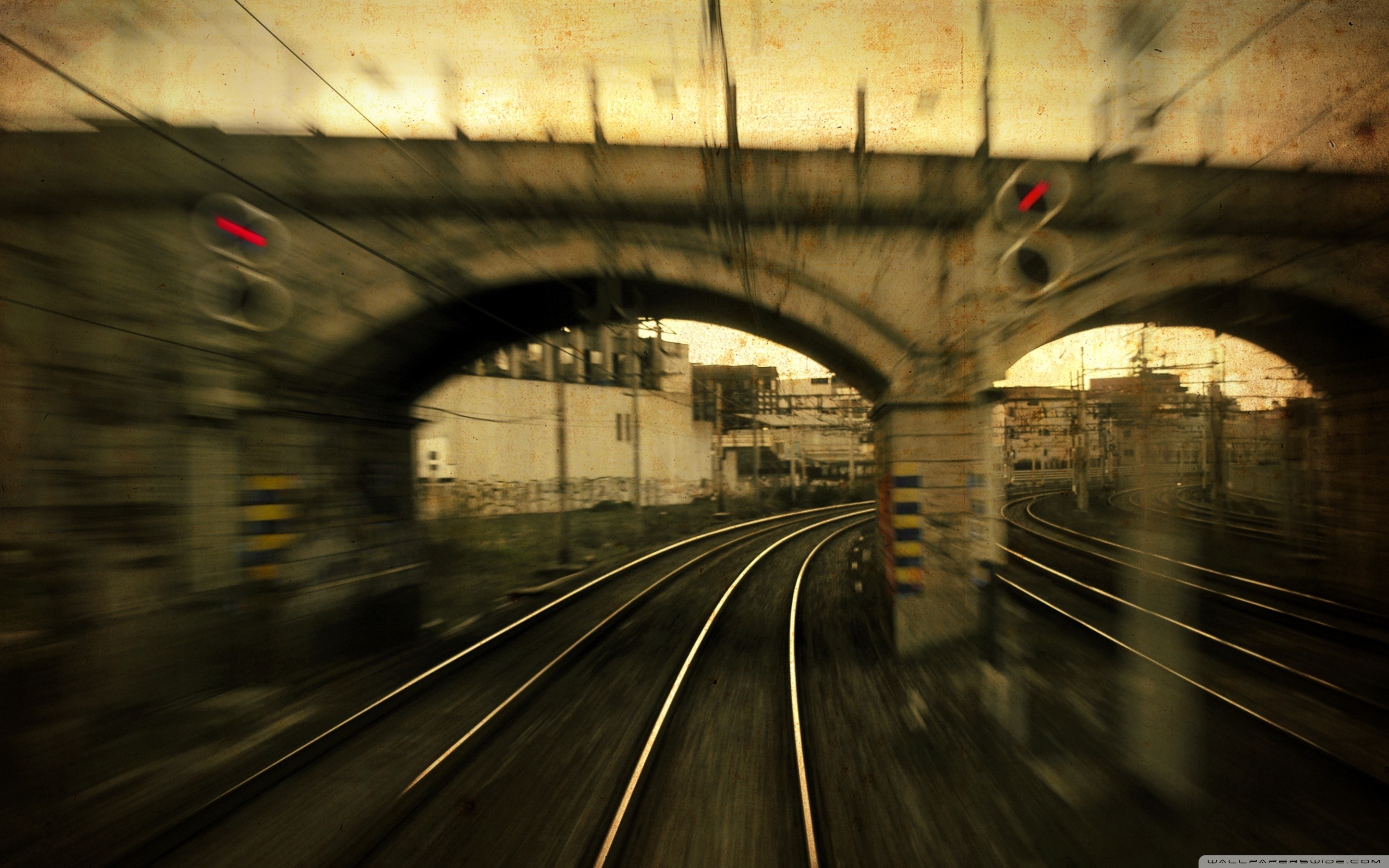 Binari, Galleria, Treno, Motion blur, 2K, sfondo per portatile