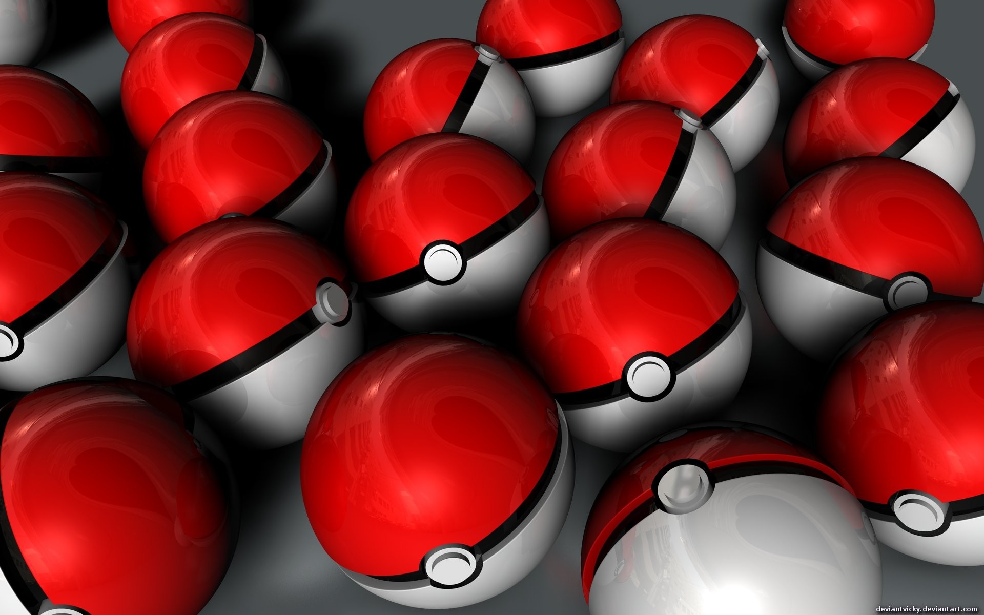 Poké Ball, Pokémon, 3D, Motivo, 16:10 Full HD, sfondo widescreen