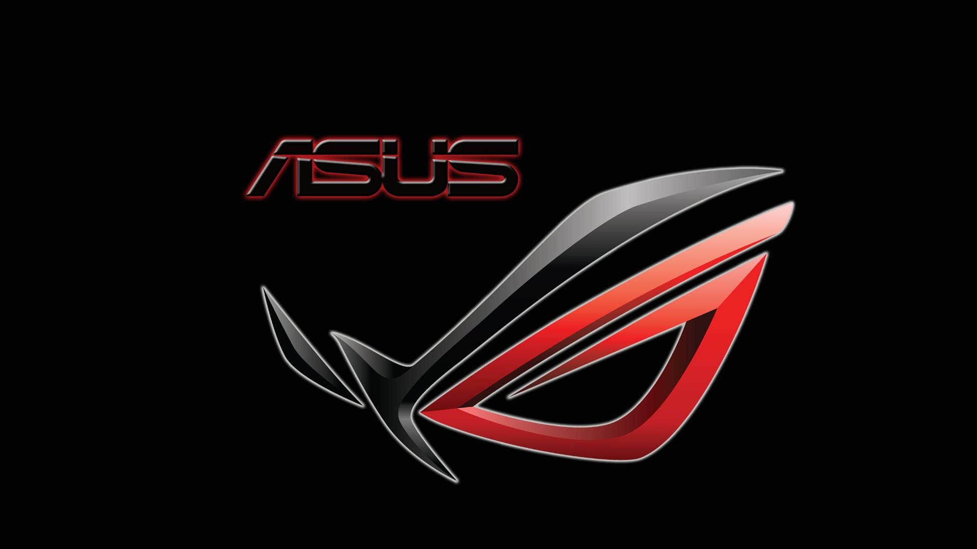 ASUS ROG, Republic of Gamers, Logo, Sfondo nero, 16:9 Full HD, wallpaper widescreen