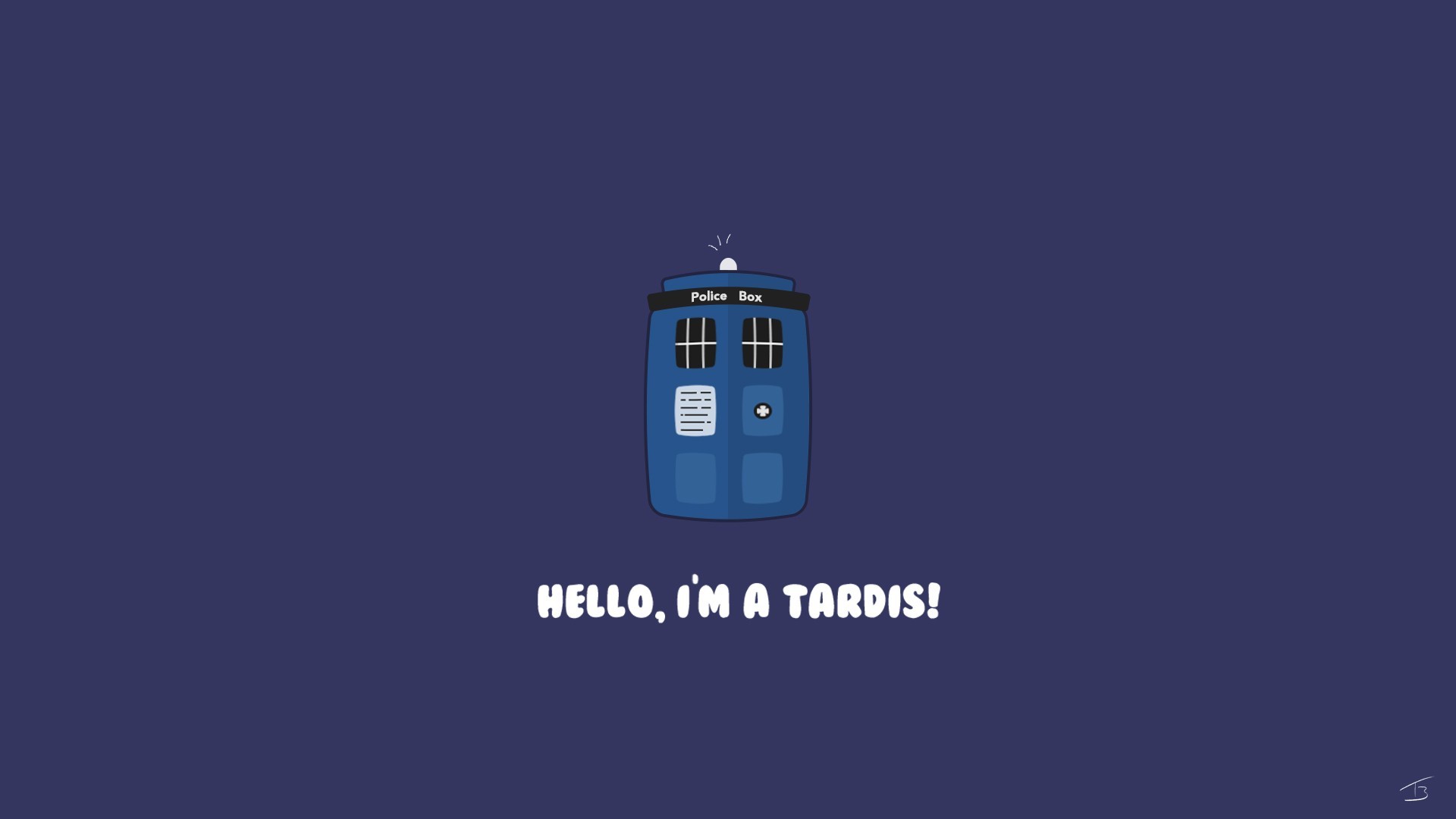 TARDIS, Doctor Who, Minimalista, Hello, I'm a TARDIS, 16:9 Full HD, sfondo widescreen