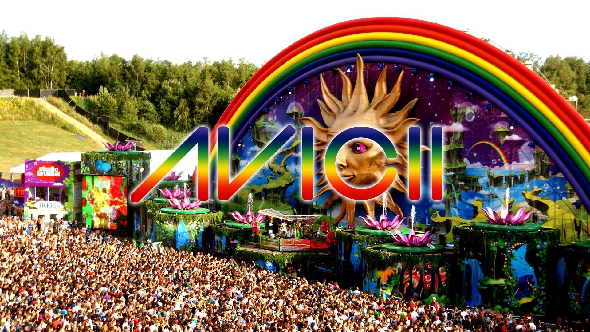 Avicii, Tomorrowland, Arcobaleno, Main stage, Full HD 1080p, sfondo desktop
