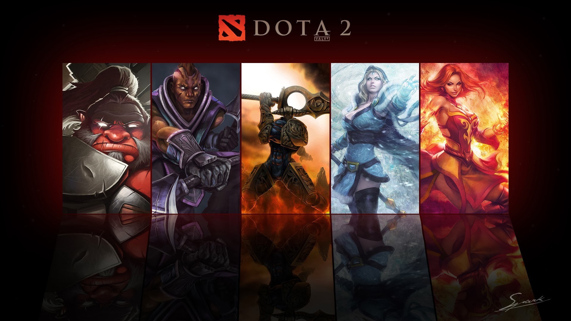 Pudge, Anti-Mage, Crystal Maiden, Lina, Dota 2, Pannelli, Full HD, sfondo desktop