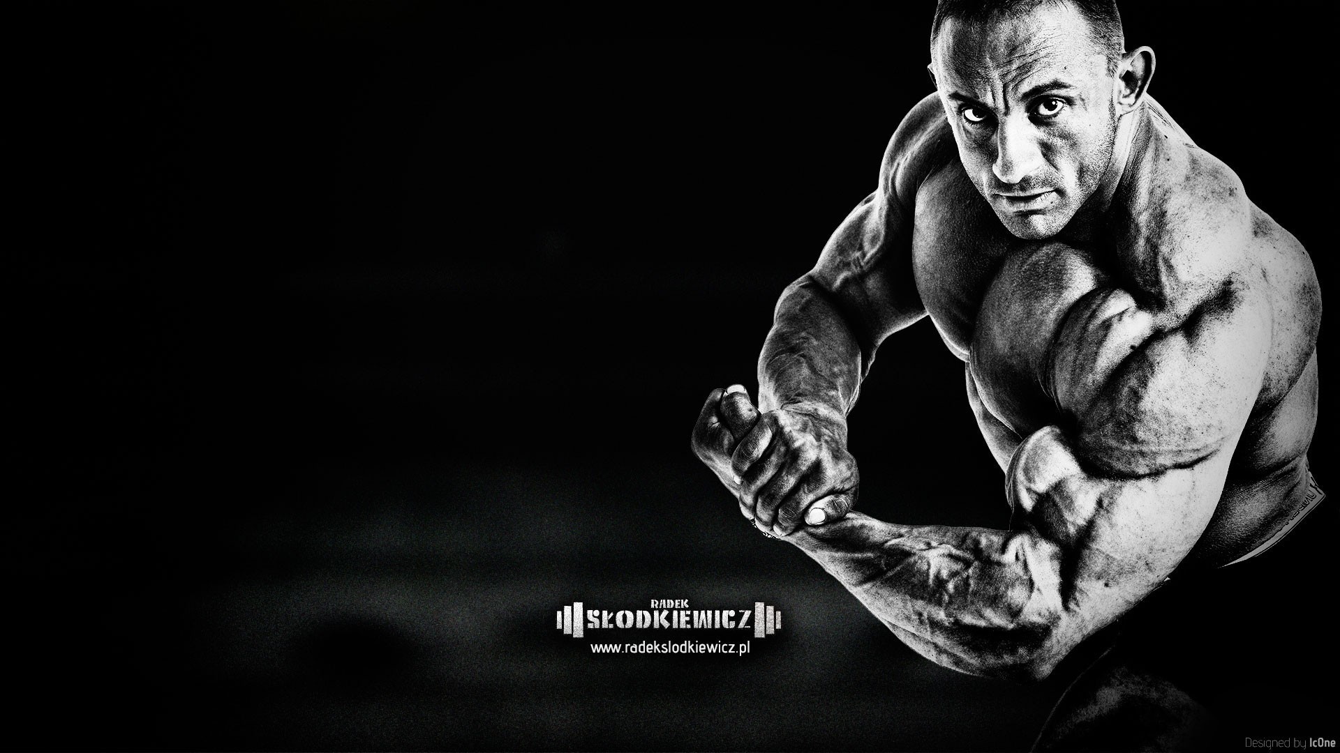 Culturista, Braccio, Sfondo nero, Muscoli, Full HD, wallpaper desktop