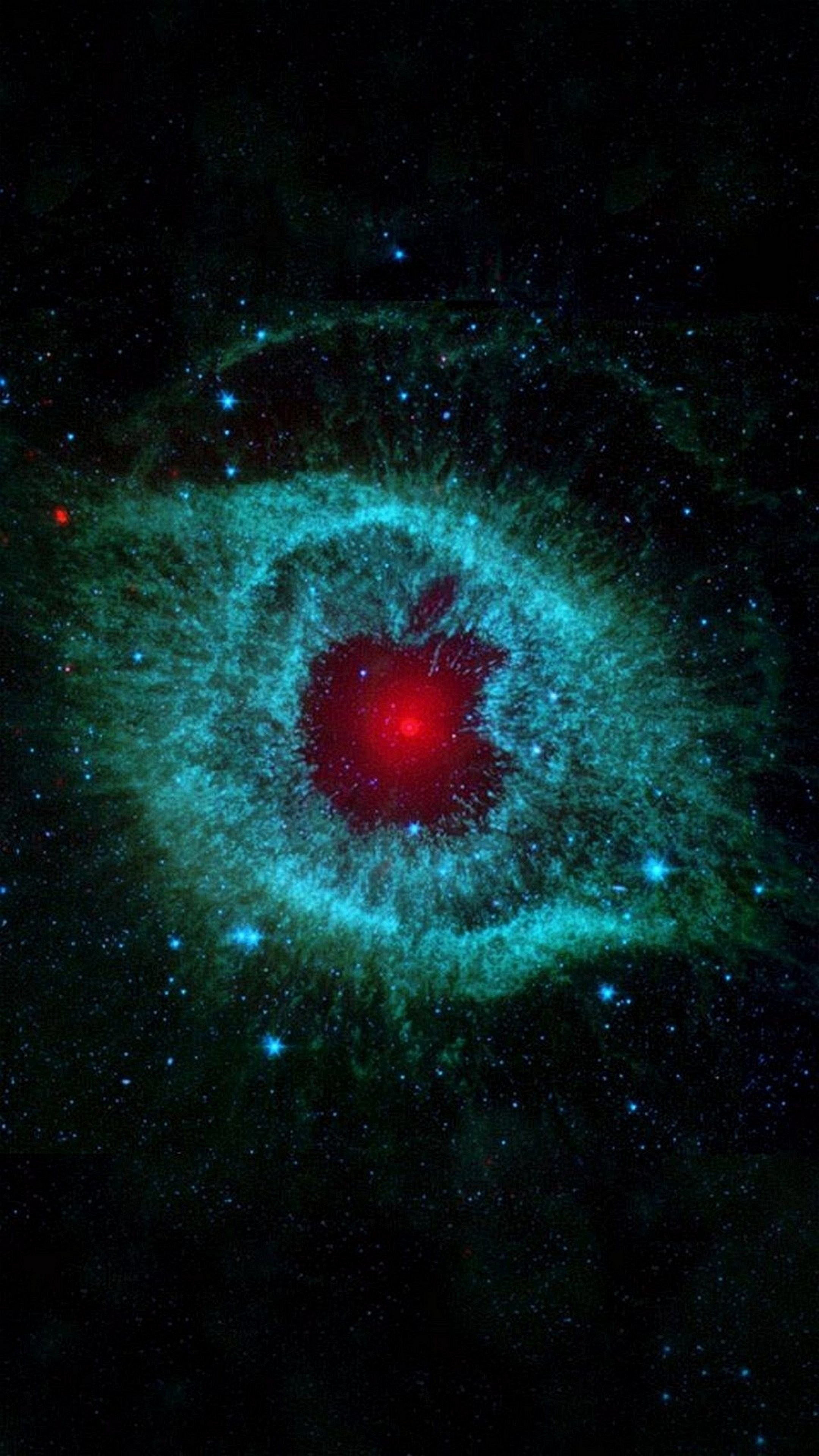 Nebulosa Elica, Logo Apple, Spazio, wallpaper per iPhone e Android
