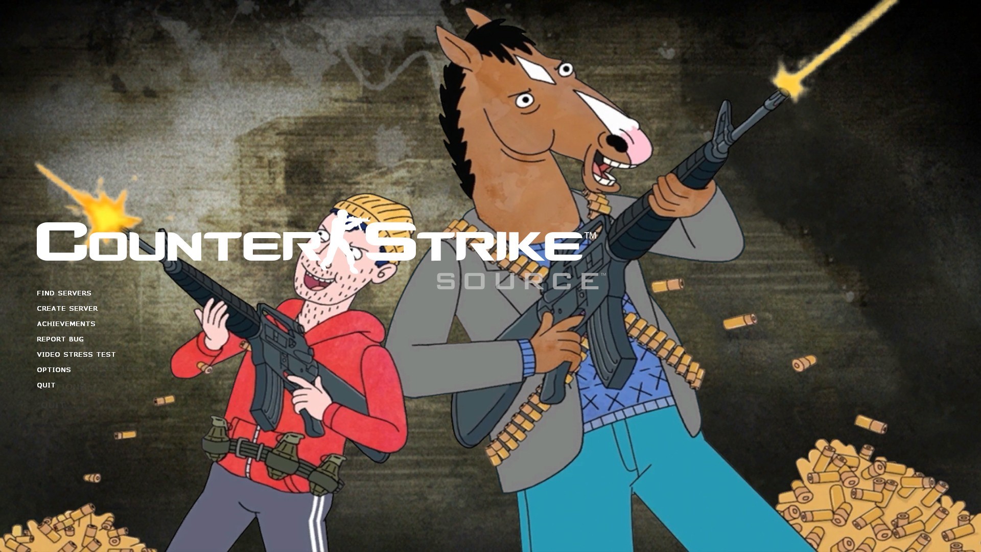 BoJack Horseman, Todd Chavez, Counter-Strike: Source, Fucili, Parodia, sfondo widescreen Full HD