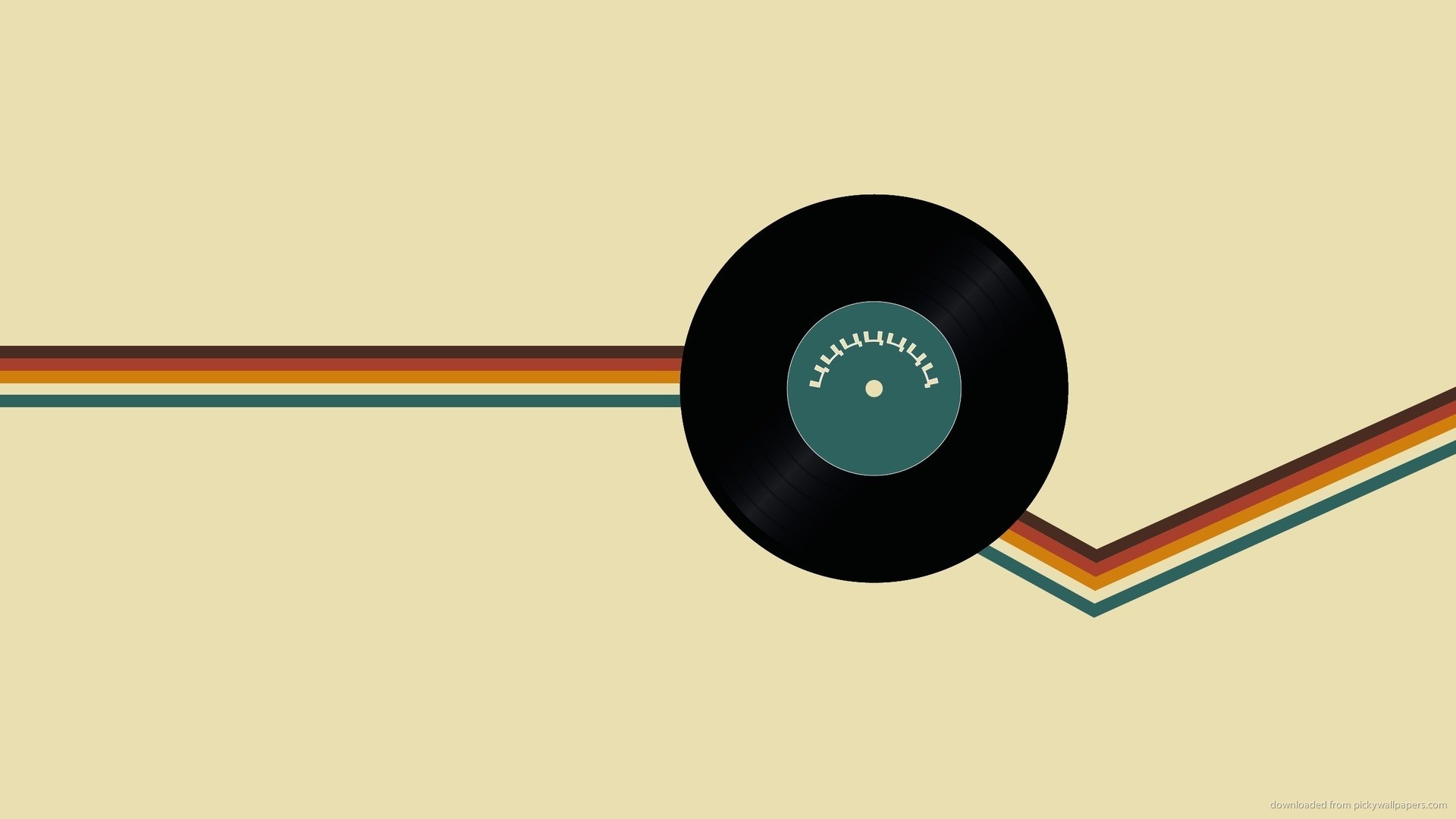Disco in vinile, Strisce retrò, Musica, Beige, 1920x1080, immagine di sfondo