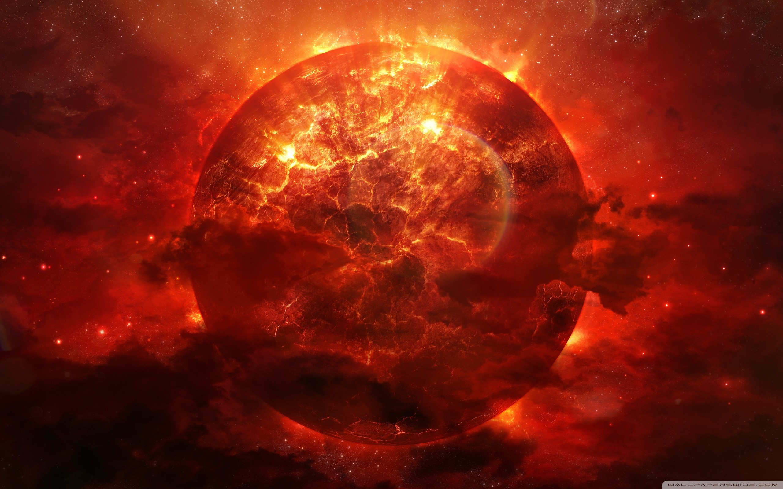 Sole, Esplosione, Rosso, Spazio, 16:10 2K, sfondo widescreen