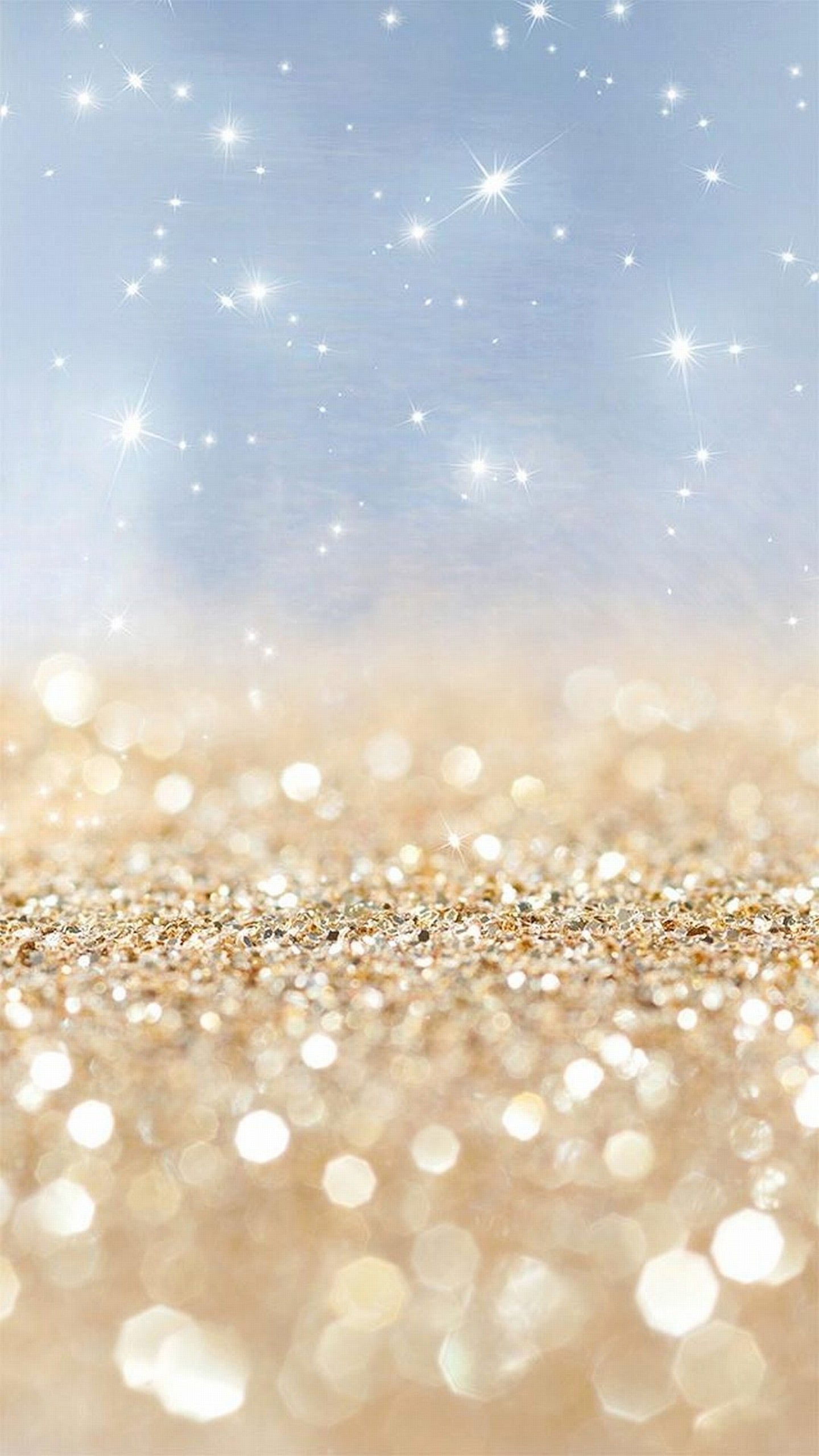 Glitter dorato, Bokeh, Azzurro, QHD+, sfondo per smartphone
