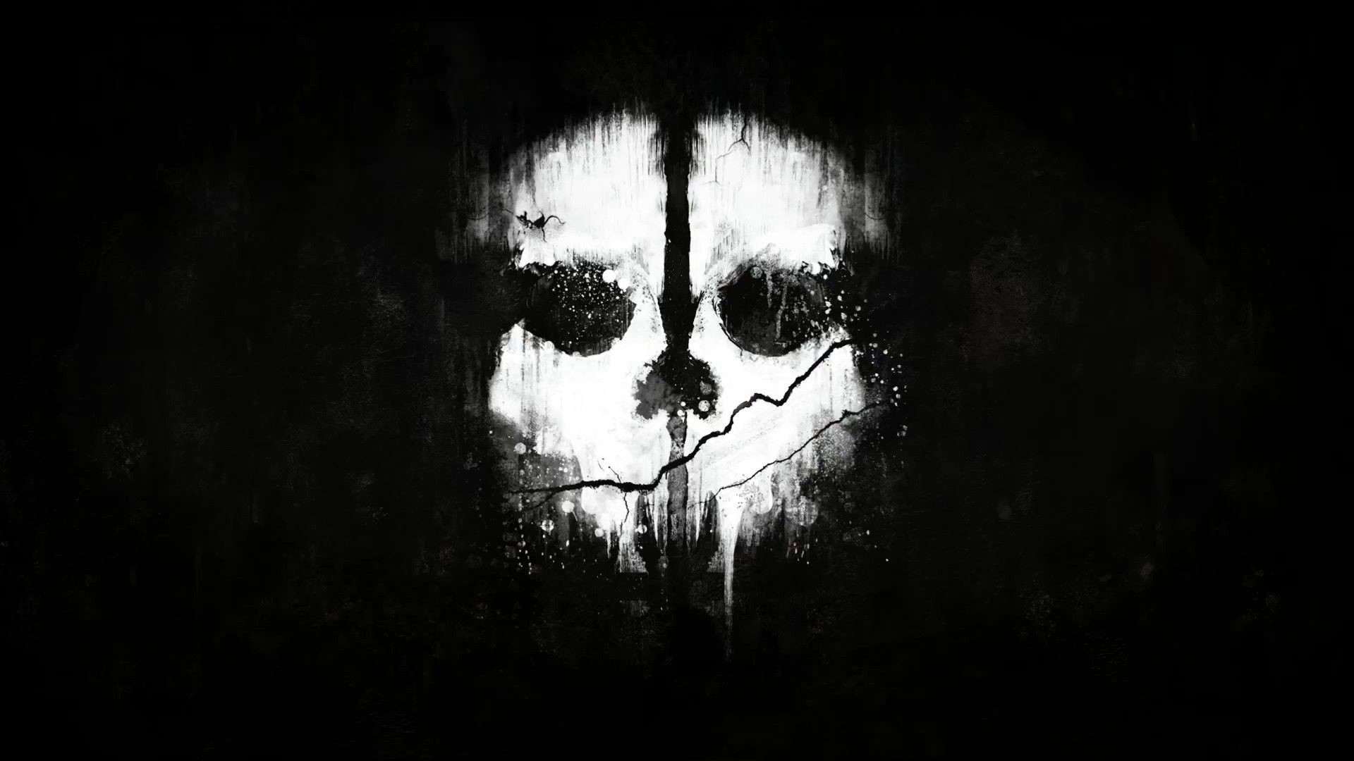 Call of Duty: Ghosts, Teschio, Maschera, Sfondo nero, Full HD, wallpaper per portatile