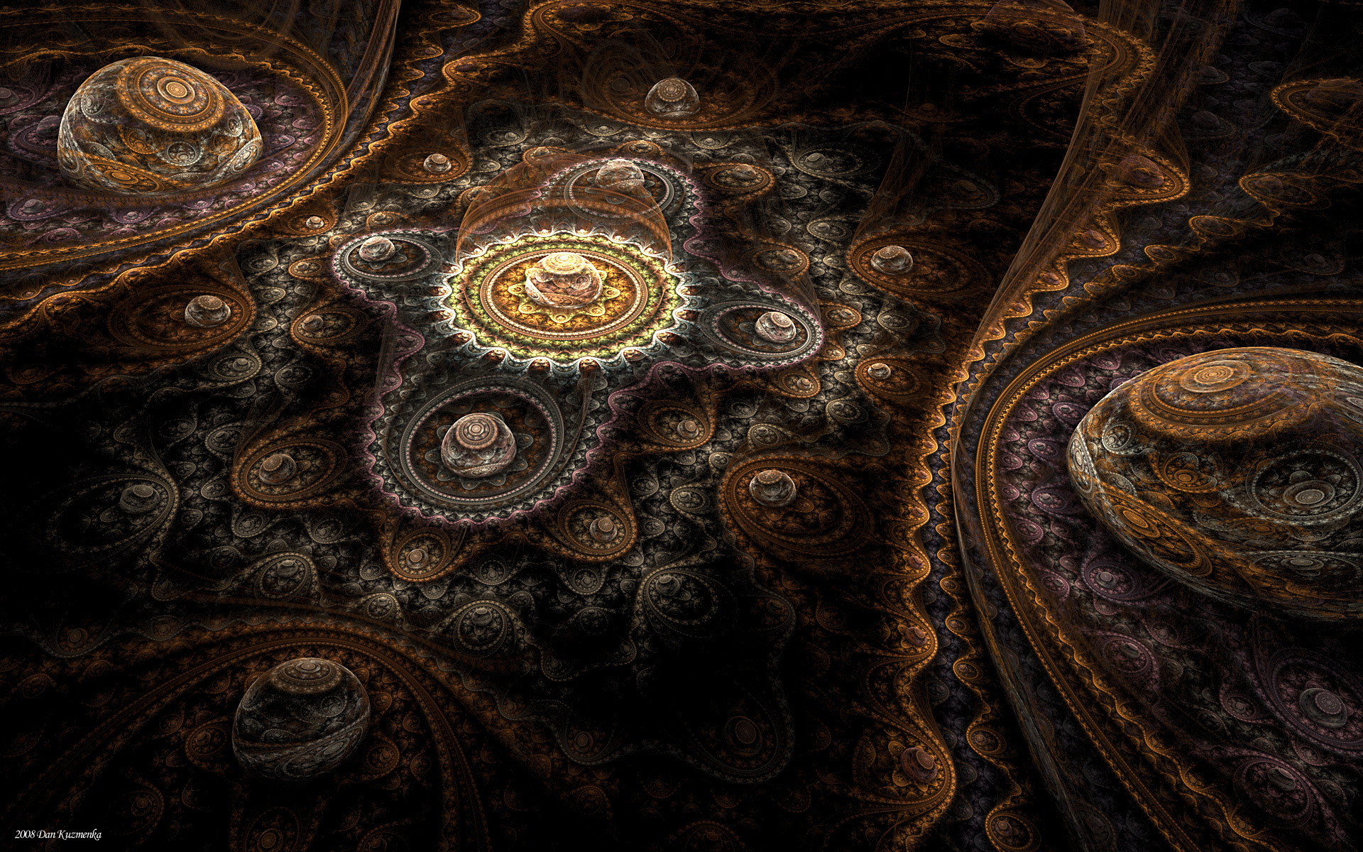 Frattale, Ingranaggi, Ornamenti, Steampunk, 1920x1200, immagine di sfondo