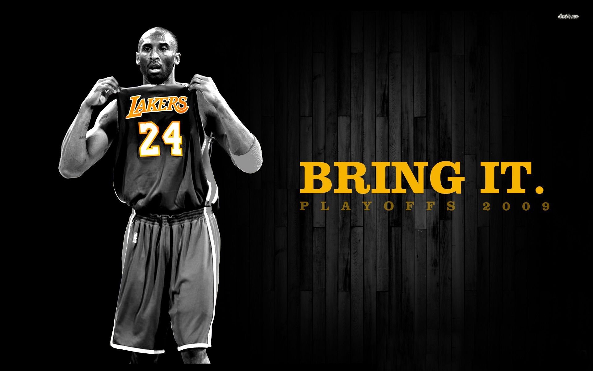 Kobe Bryant, Los Angeles Lakers, Bring It, Playoff 2009, Bianco e nero, sfondo MacBook Air