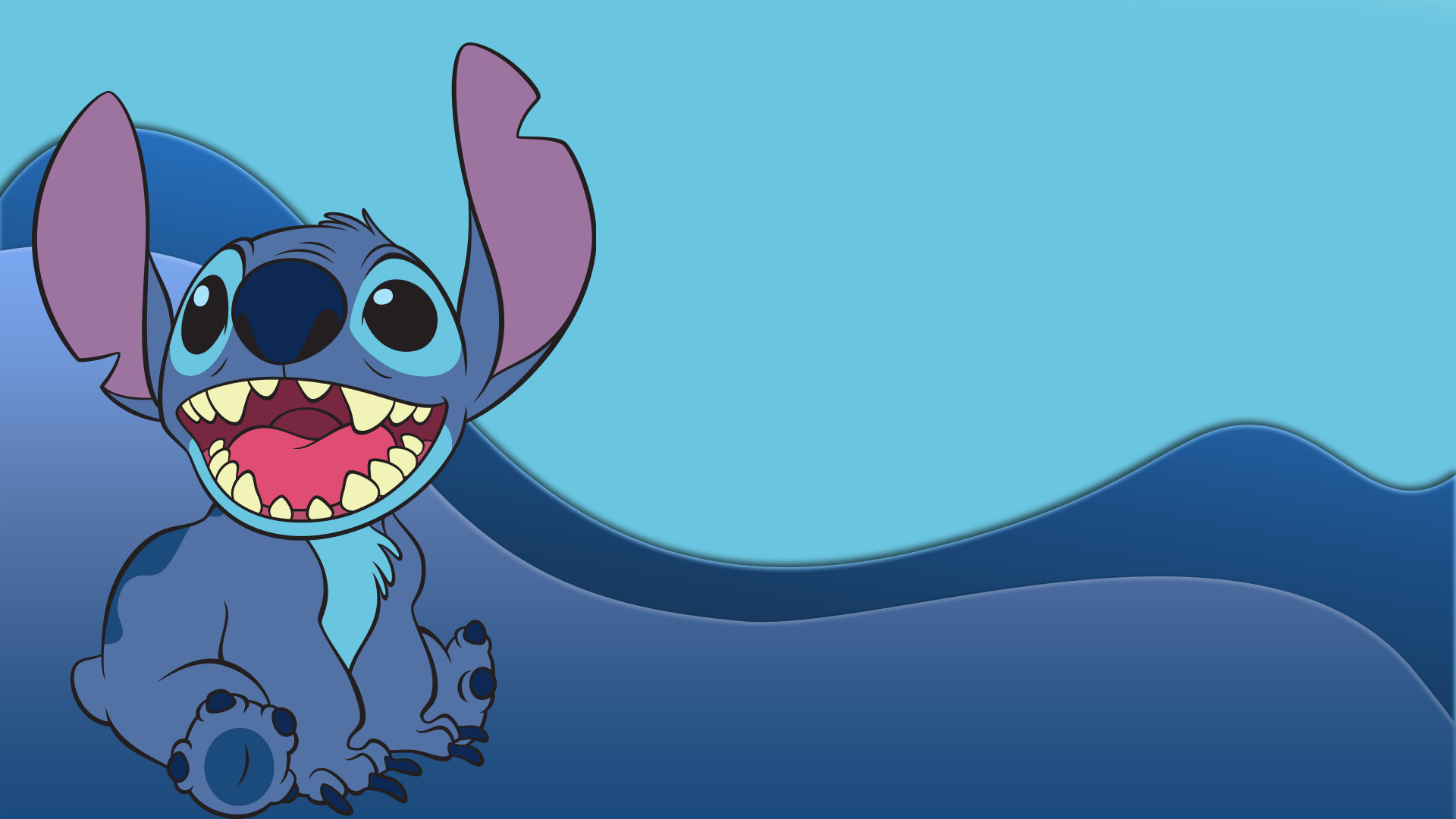 Stitch, Lilo & Stitch, Sorriso, Azzurro, Full HD, sfondo per PC