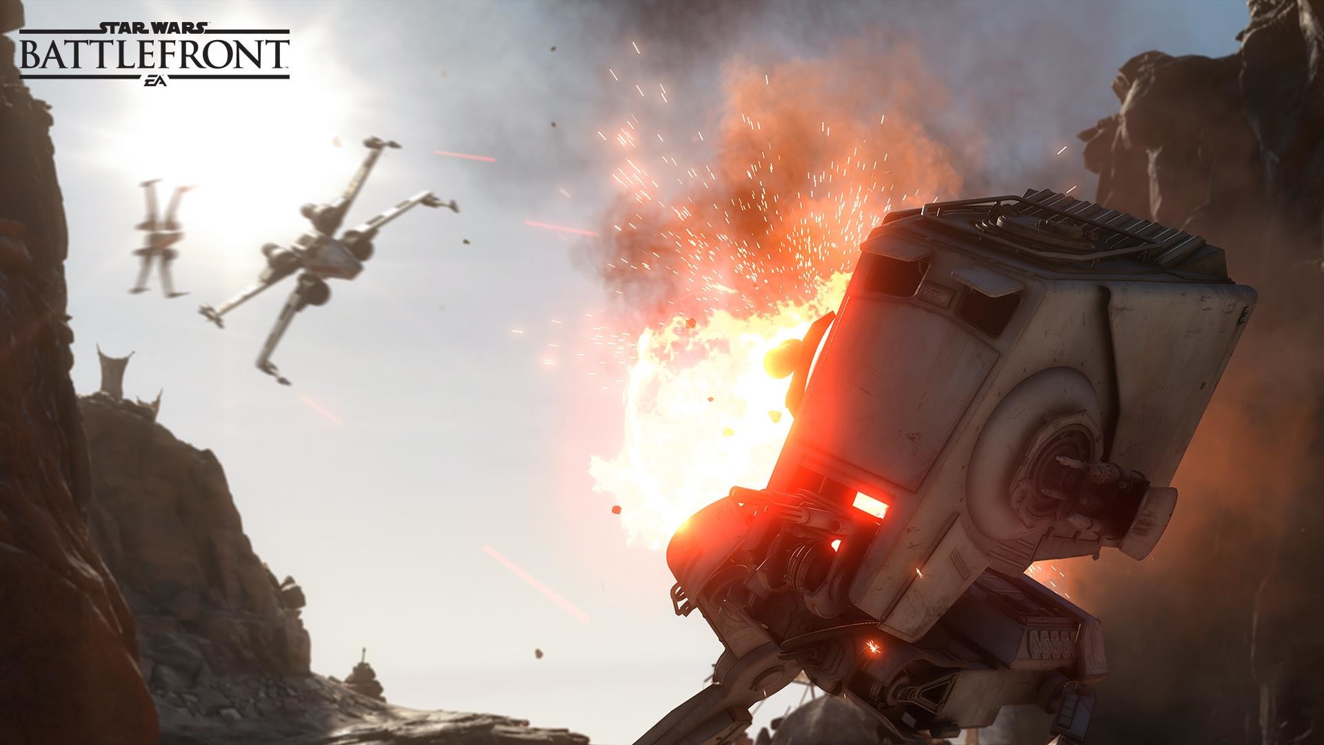 Star Wars Battlefront, AT-ST, X-wing, Esplosione, Full HD, sfondo per portatile