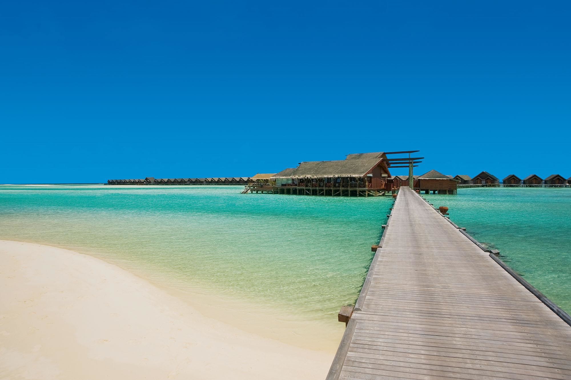 Maldive, Pontile, Spiaggia bianca, Full HD, sfondo per PC