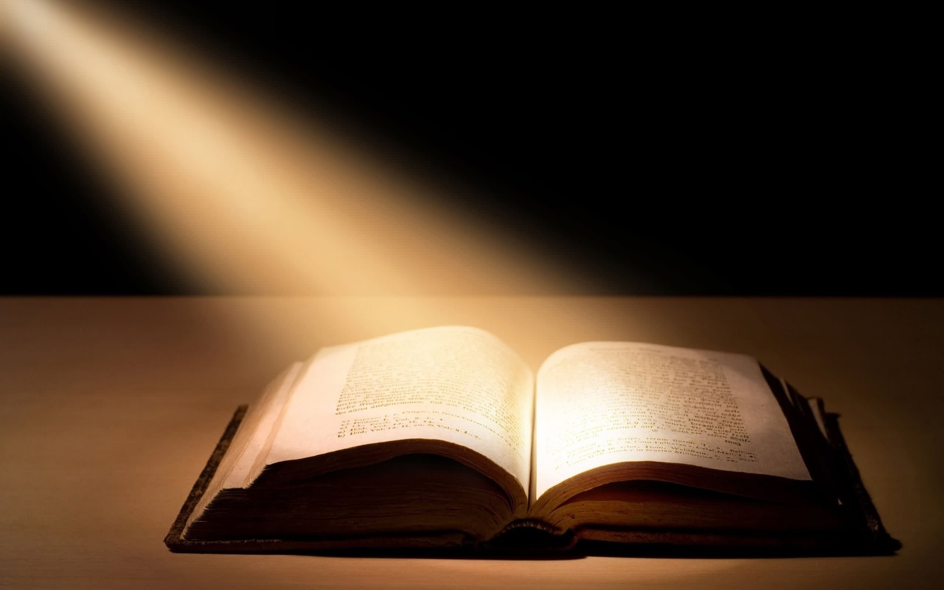 Libro aperto, Fascio di luce, Sfondo scuro, Full HD, wallpaper per PC
