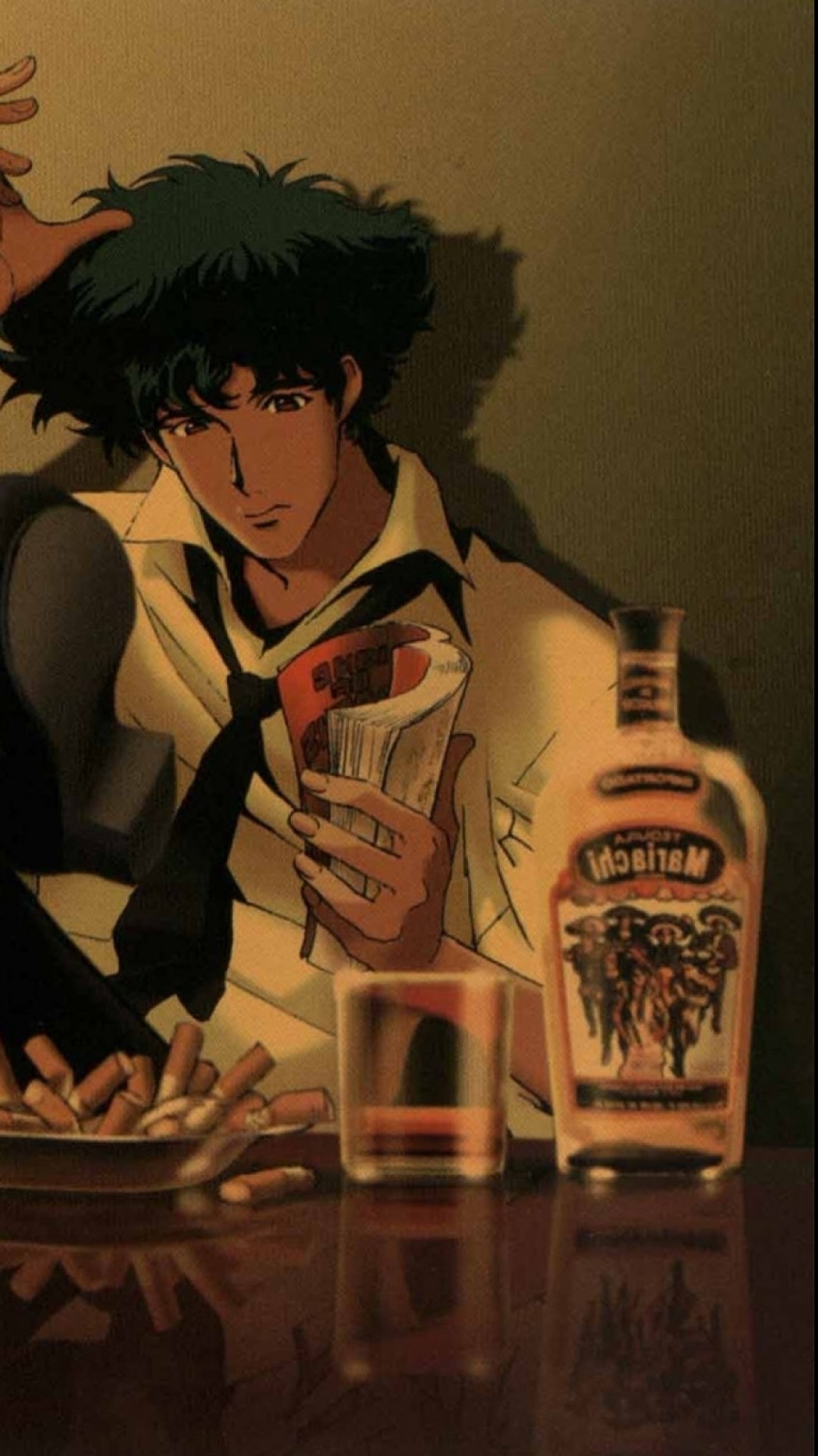 Spike Spiegel, Cowboy Bebop, Bar, Bottiglia, sfondo per iPhone e Android