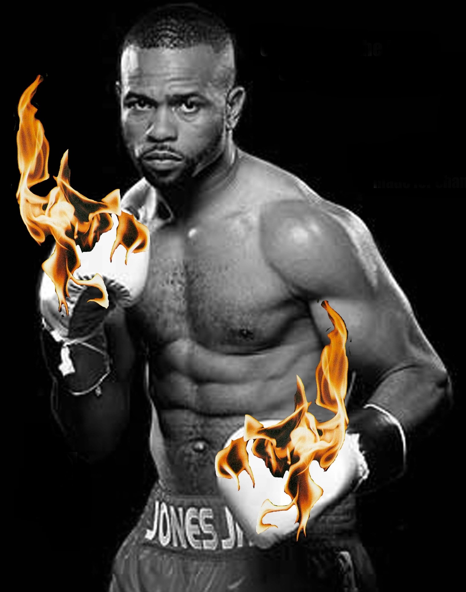 Roy Jones Jr., Pugile, Guantoni in fiamme, Fuoco, QHD+, schermata di blocco iPad